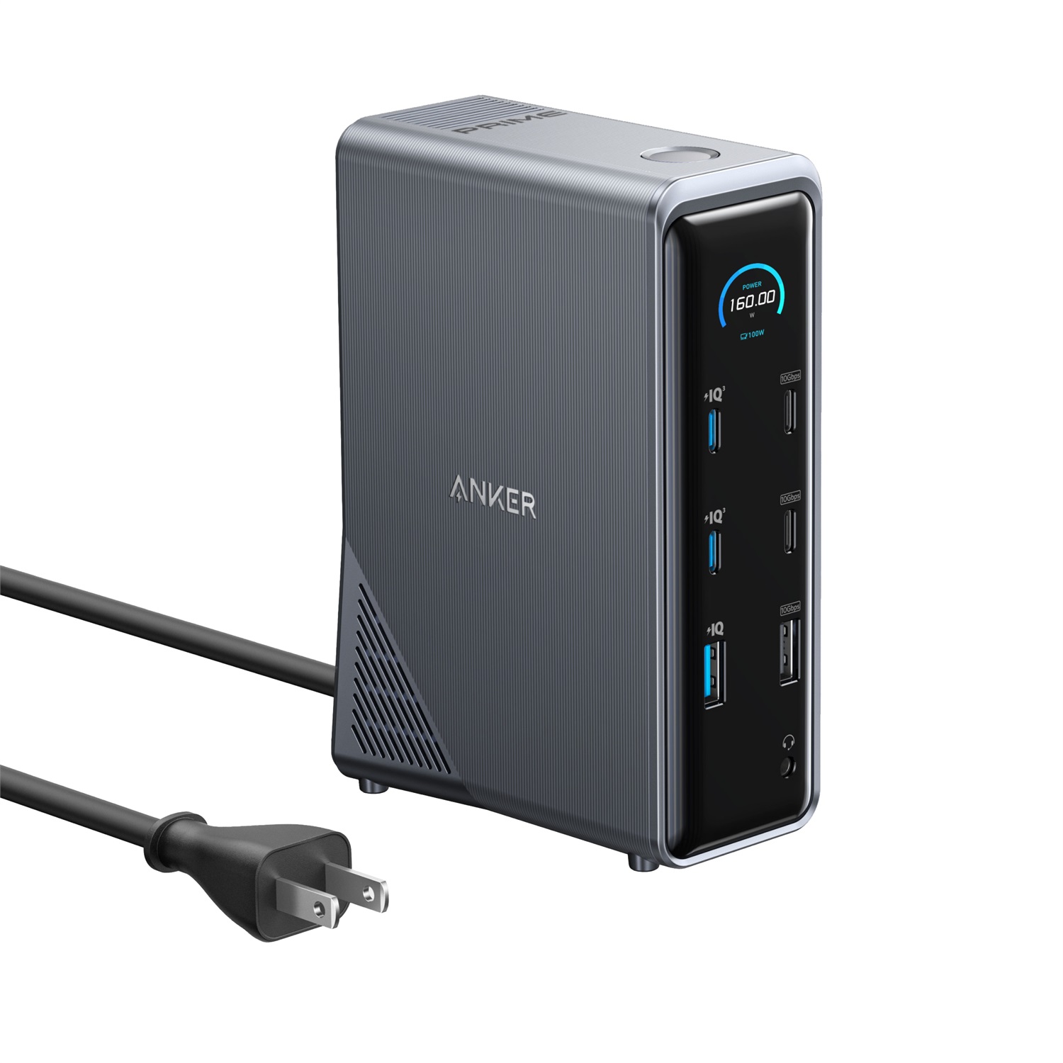 Anker A83B63A1 Docking Station Universale Nera con 14 Porte, Ricarica 160W, Trasferimento Dati 10Gbps, Doppio Monitor 4K