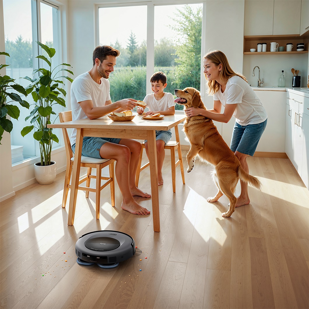 Eufy Omni C20 - Robot Aspirapolvere Lavapavimenti con Stazione Tutto in Uno, Svuotamento Automatico, Lavaggio e Asciugatura, Design Ultra Piatto 8,5 cm, Potenza di Aspirazione 7.000 Pa