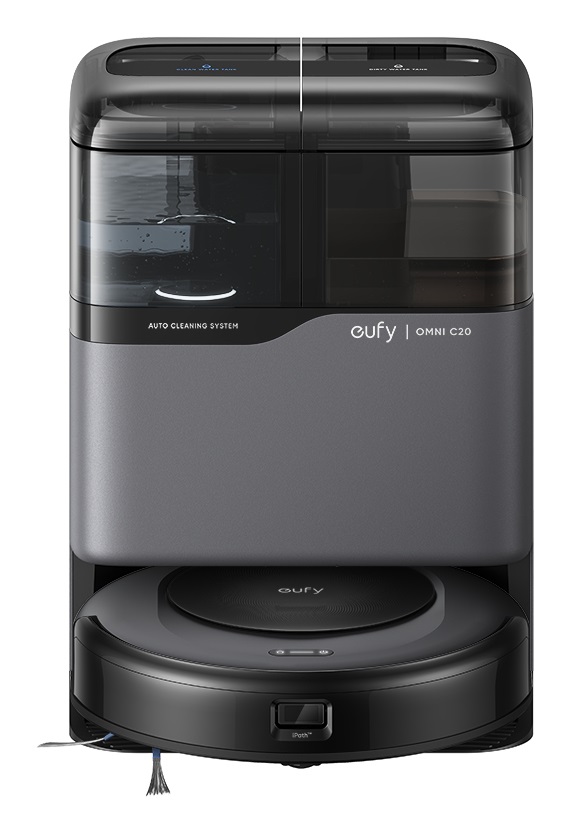 Eufy Omni C20 - Robot Aspirapolvere Intelligente con Potenza di Aspirazione 7.000 Pa, Senza Sacchetto, Autonomia di 132 min, Design Rotondo