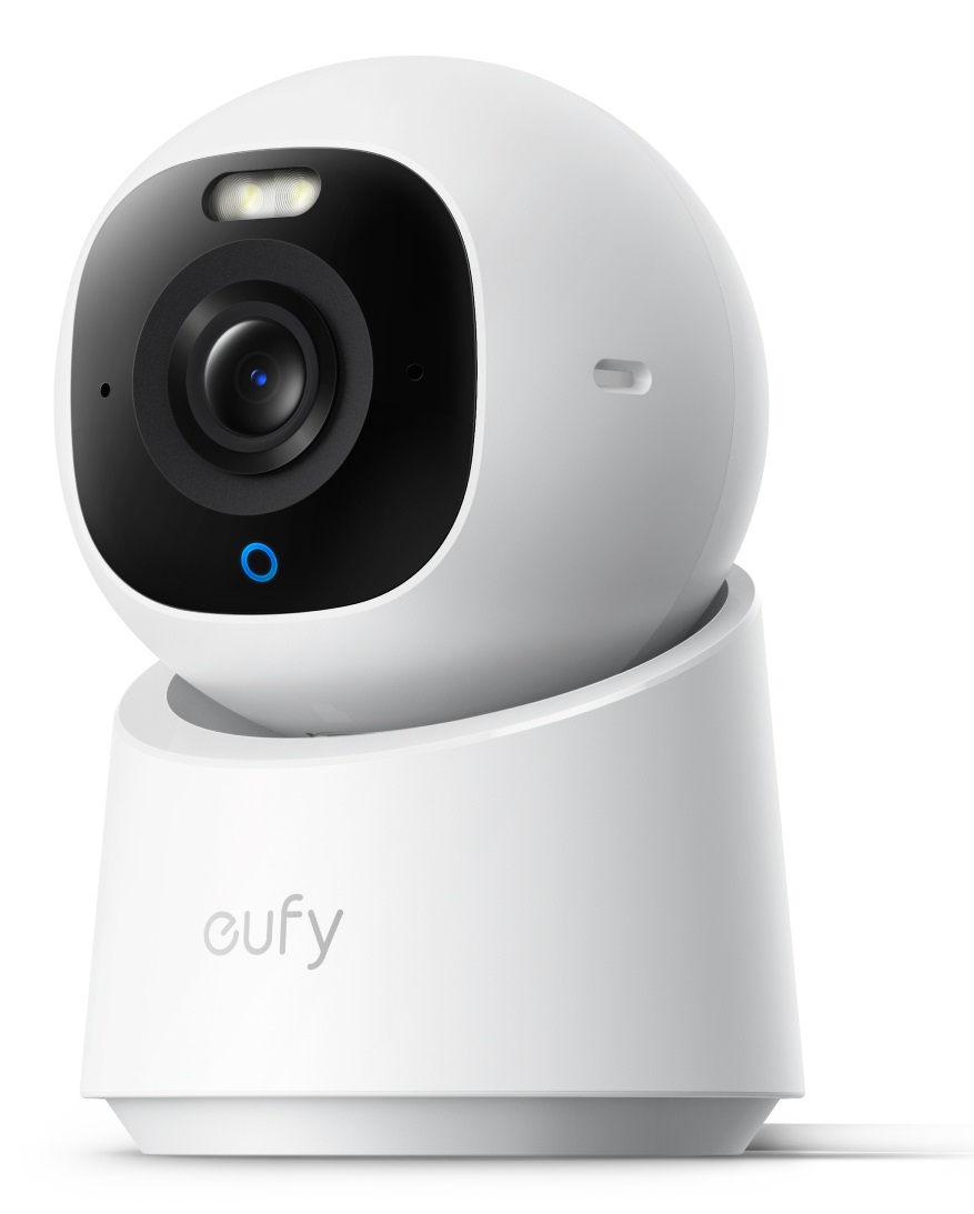 Eufy Indoor Cam E30 - Telecamera di Sicurezza IP Interna 4K UHD, Rotazione Pan-Tilt 360°, Visione Notturna a Colori, Rilevamento AI e Tracciamento Automatico