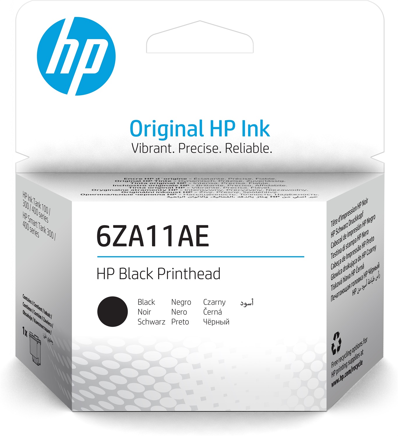 HP Testina di Stampa Originale 6ZA11AE Nero per Ink Tank 100/300/400 e Smart Tank 300/400 - Getto Termico d'Inchiostro