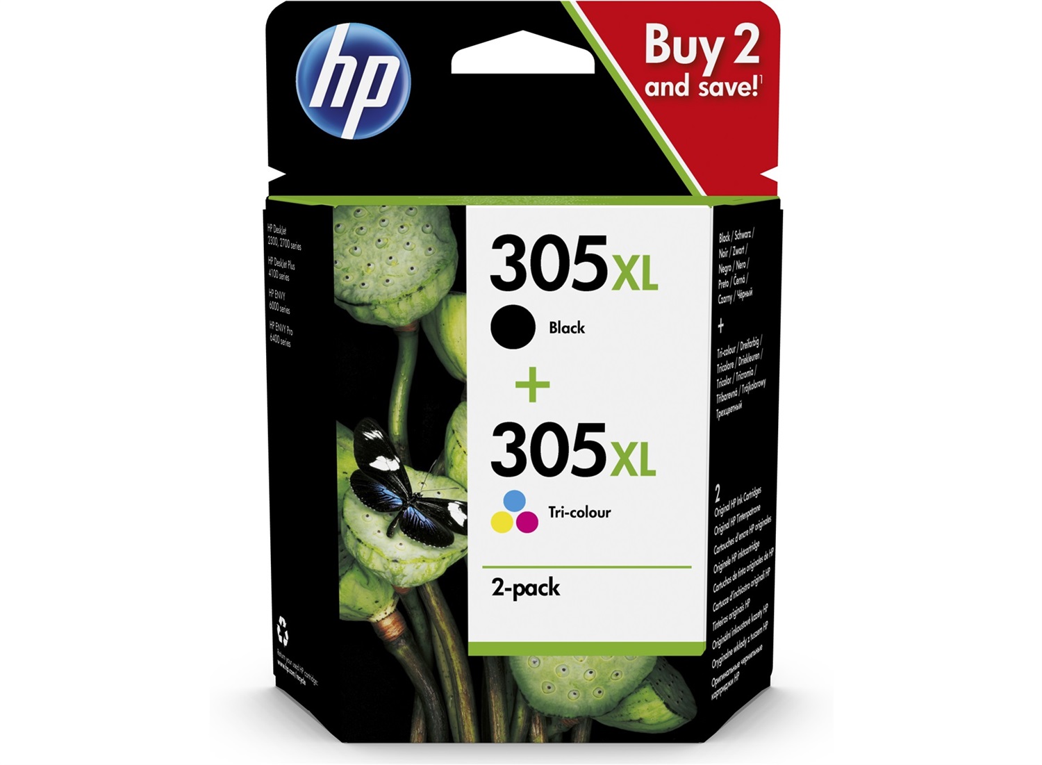 HP 305XL Multipack Originale - 4 Cartucce Alta Capacità (Nero, Ciano, Magenta, Giallo) per Stampanti HP DeskJet e ENVY