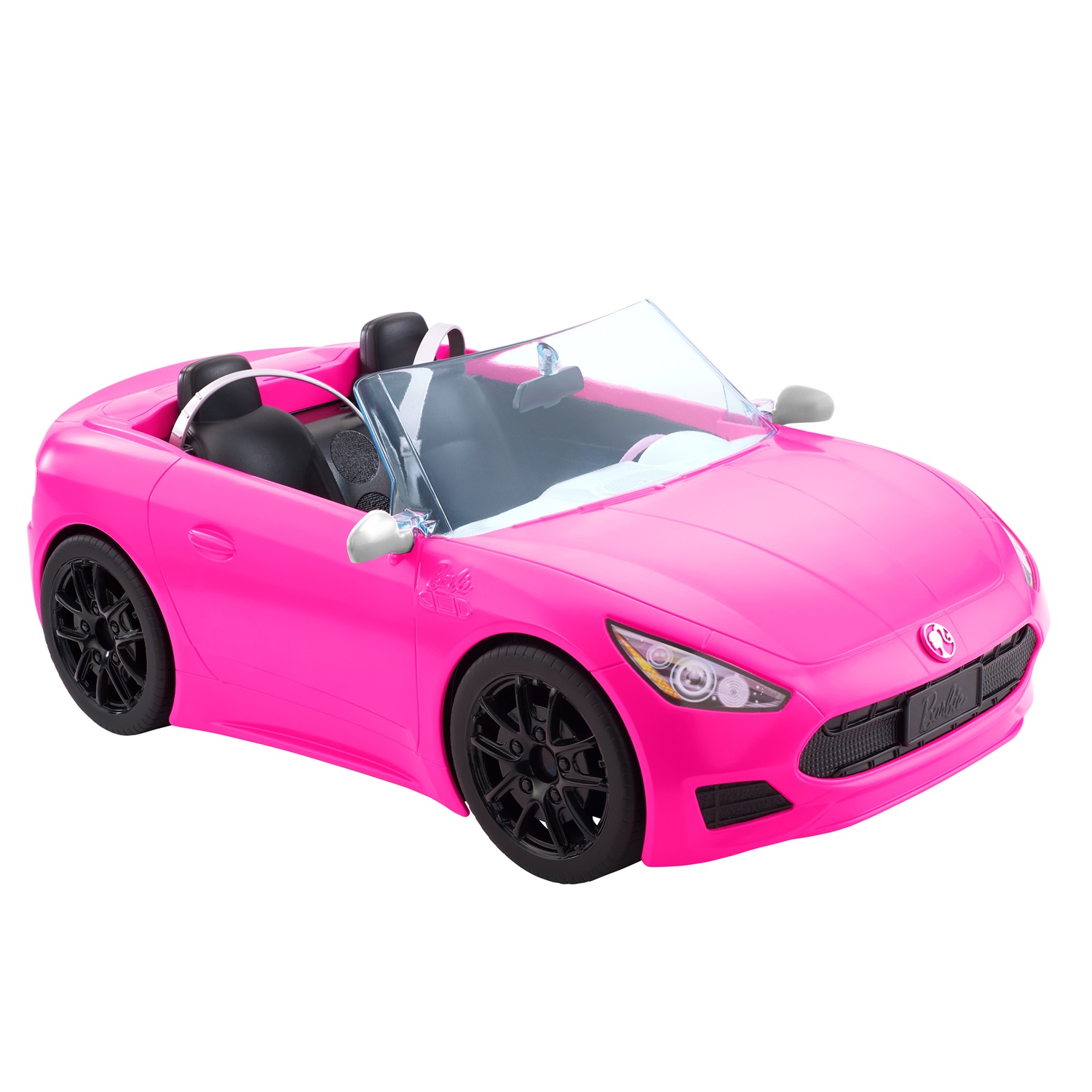 Barbie HBT92 Cabrio Veicolo Decapottabile Rosa a Due Posti con Ruote Funzionanti e Dettagli Realistici - Giocattolo per Bambini 3 Anni