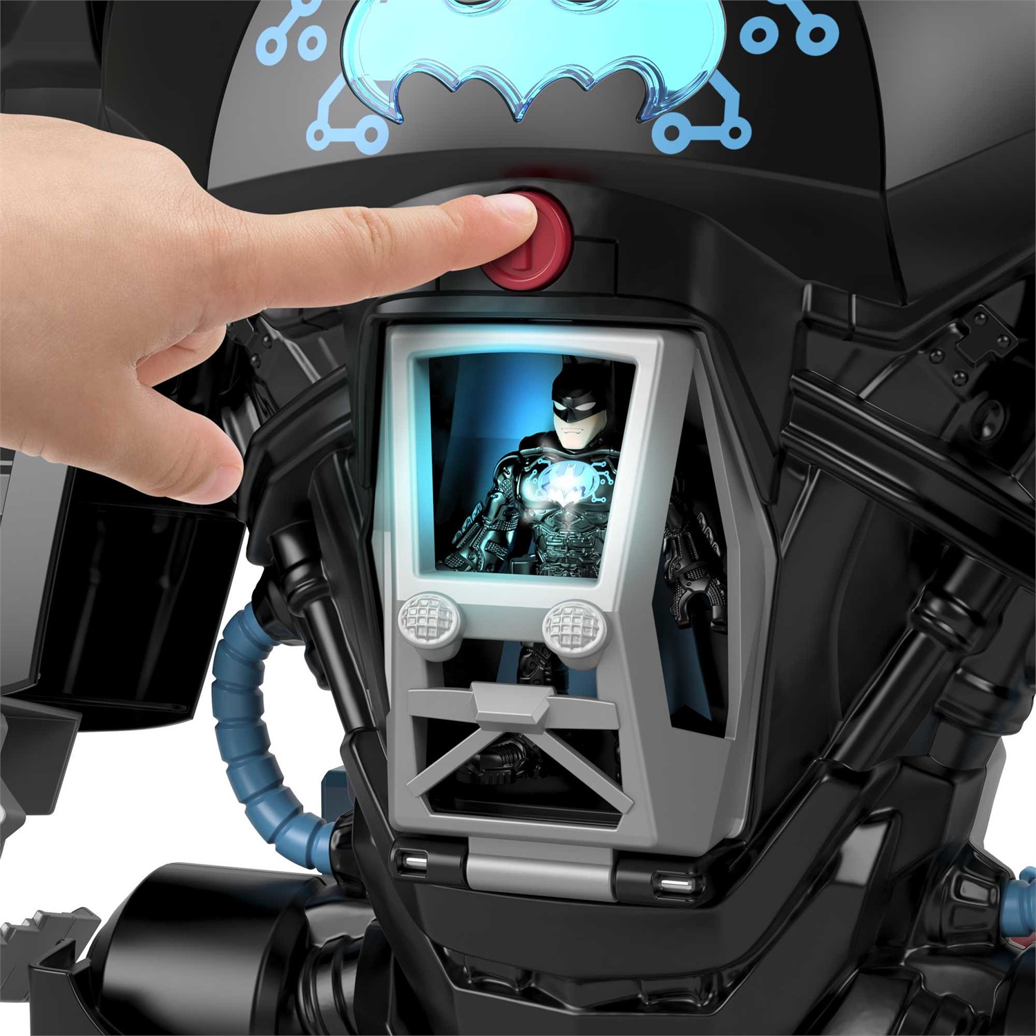 Fisher-Price HBV67 - Imaginext DC Super Friends Bat-Tech Batbot 2 in 1 con luci e suoni, robot trasformabile per bambini dai 3 anni in su