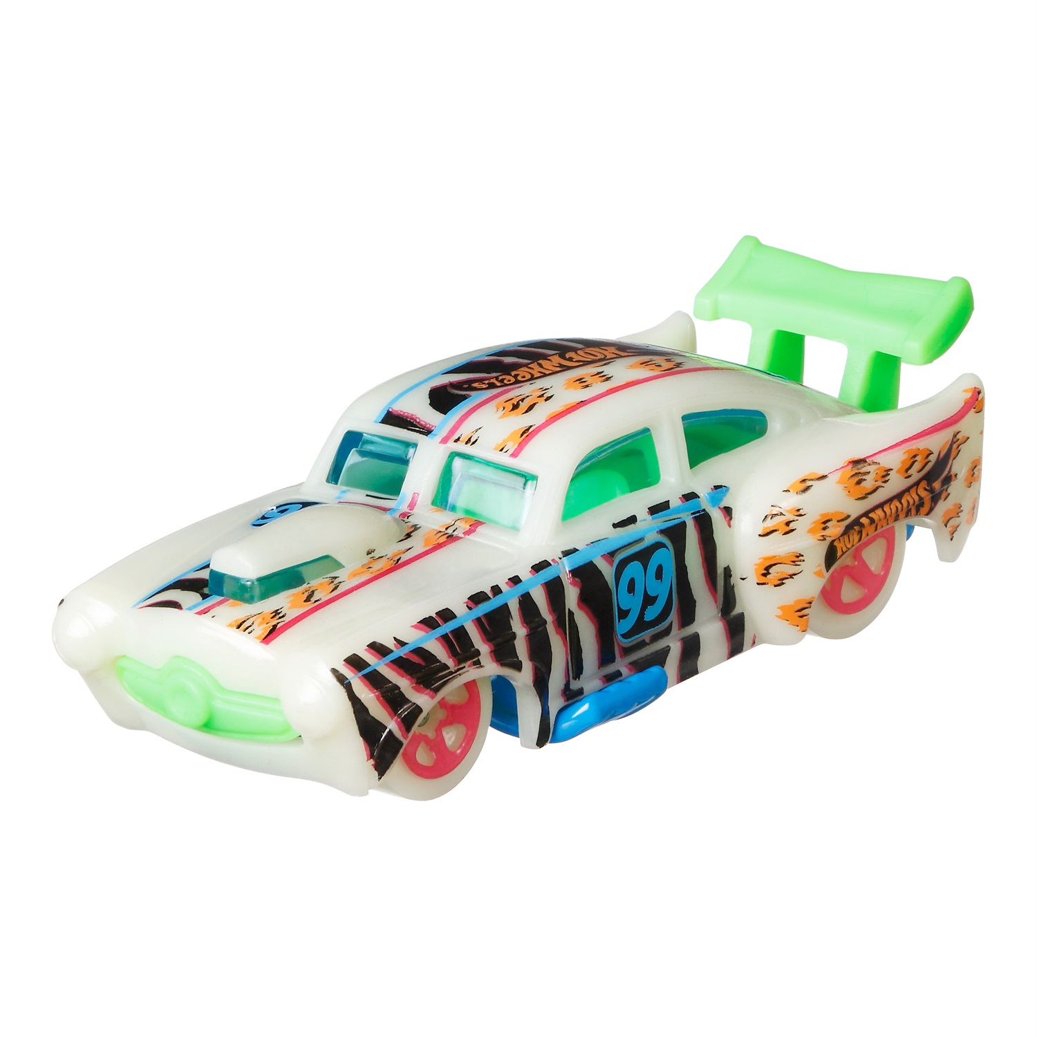 Hot Wheels - Monster Trucks Fluo Set con 10 Veicoli (5 Monster Trucks e 5 Macchinine in Scala 1:64) che si Illuminano al Buio, Giocattolo per Bambini 3 Anni, HCB57