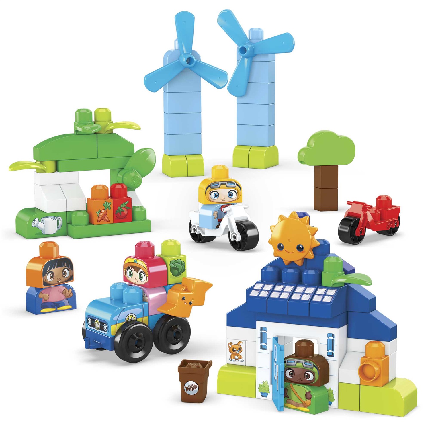 MATTEL MEGA BLOKS HCG36 Gioco di Costruzione Eco Amici Bio con 92 Blocchi per Bambini 1 Anni