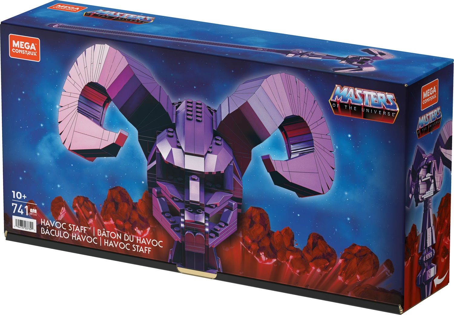 MEGA Construx - Masters of the Universe Scettro Havoc Lungo 102,8 cm, Playset con 741 Blocchi da Costruzione, Giocattolo per Bambini 10 Anni