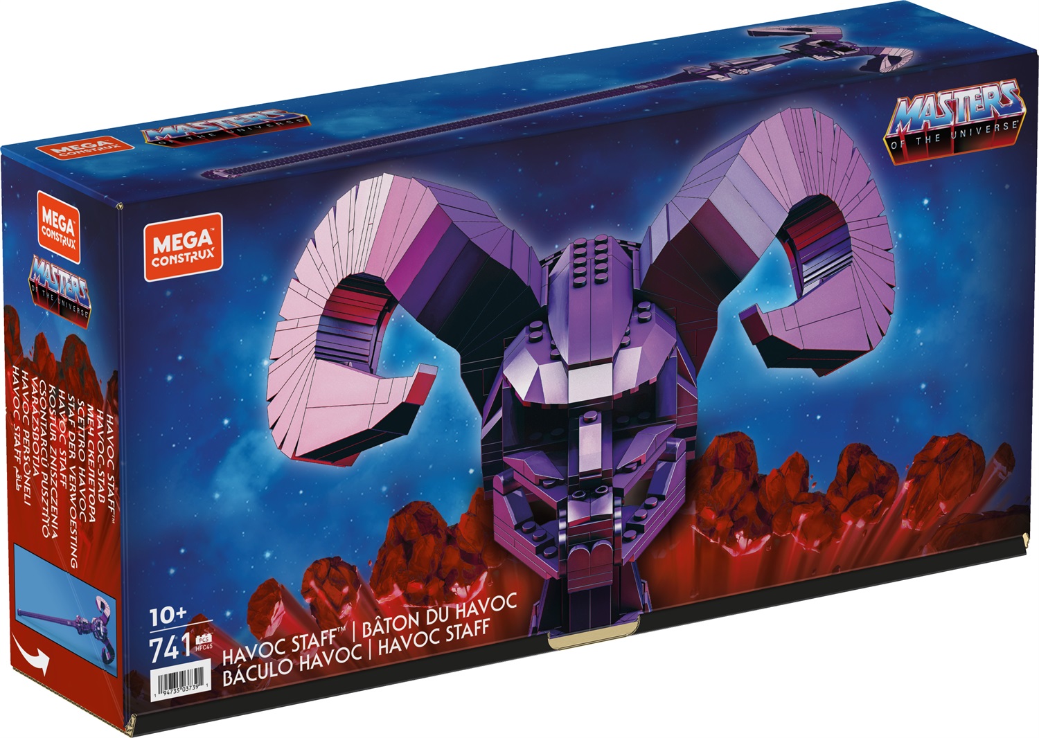 MEGA Construx - Masters of the Universe Scettro Havoc Lungo 102,8 cm, Playset con 741 Blocchi da Costruzione, Giocattolo per Bambini 10 Anni