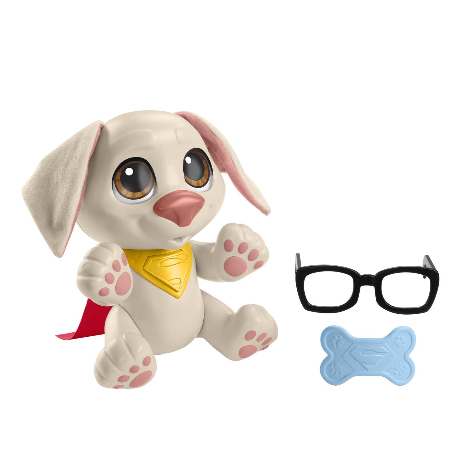 Fisher-Price Baby Krypto - Giocattolo Interattivo Cucciolo Snodato con Suoni e Accessori per il Gioco di Finzione, Ispirato al Film DC League of Super-Pets, Adatto per Bambini 3 Anni, HGV05
