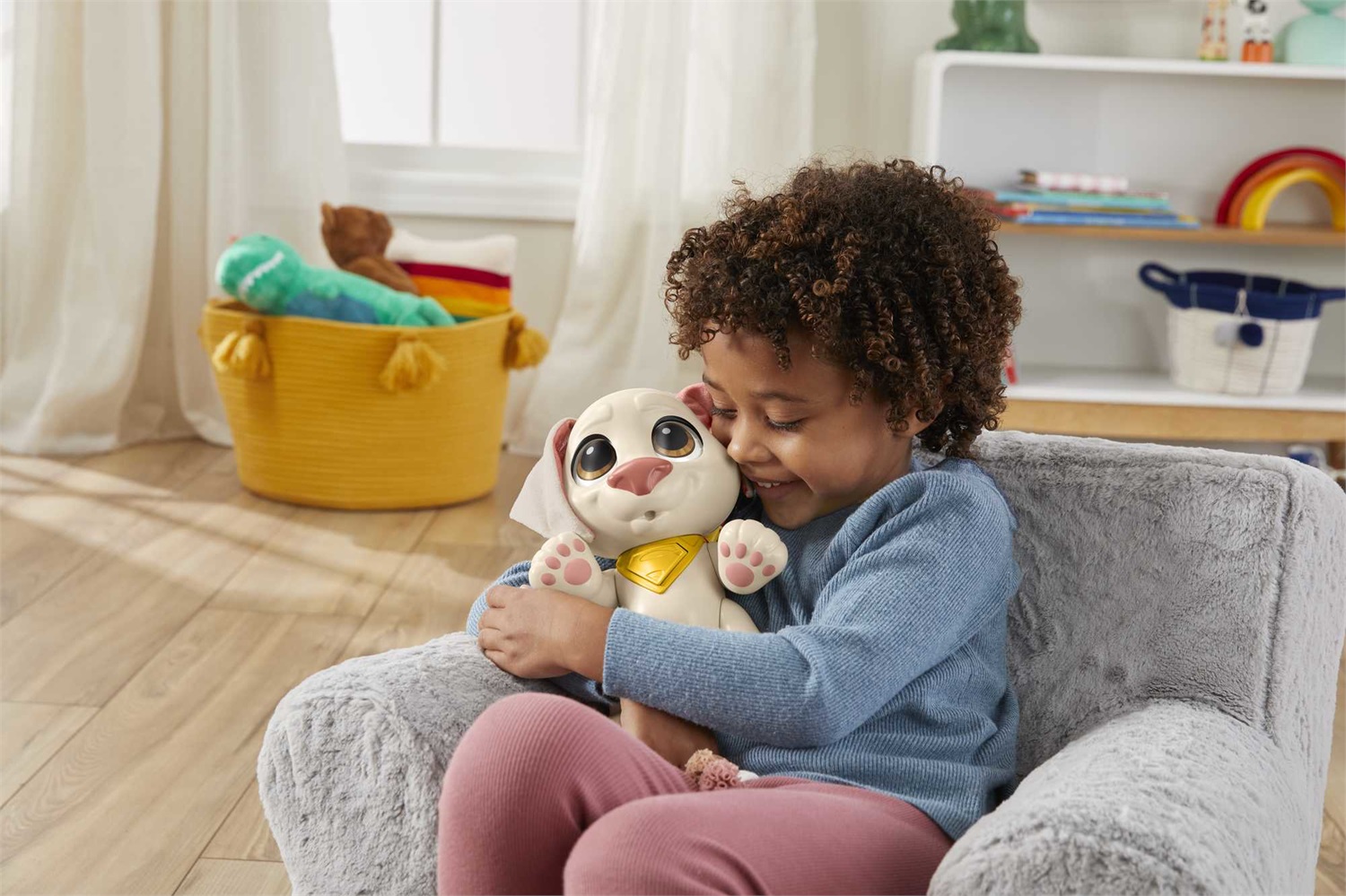 Fisher-Price Baby Krypto - Giocattolo Interattivo Cucciolo Snodato con Suoni e Accessori per il Gioco di Finzione, Ispirato al Film DC League of Super-Pets, Adatto per Bambini 3 Anni, HGV05