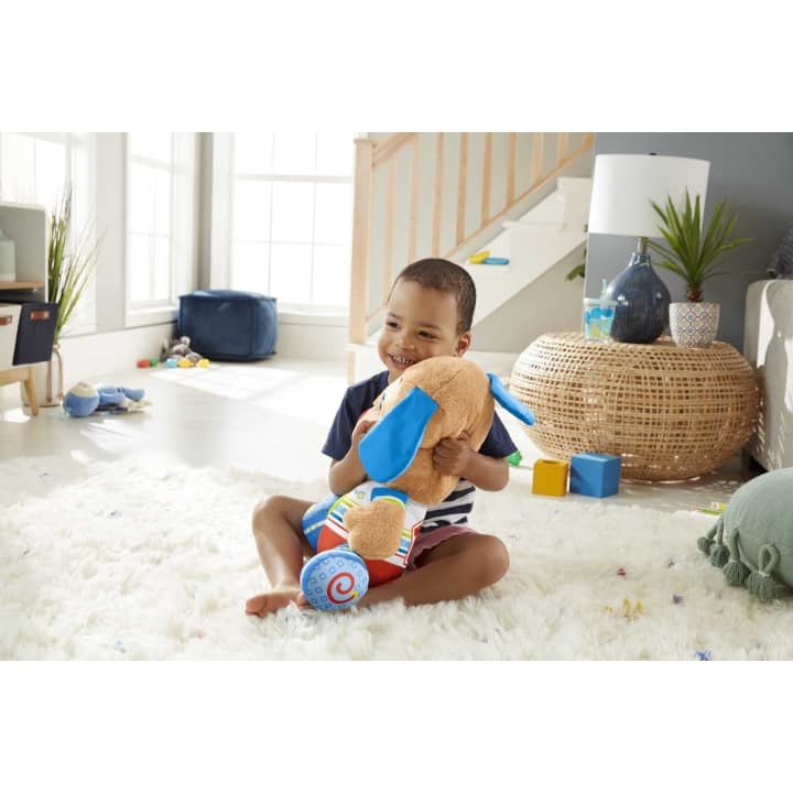 Fisher-Price Cagnolino Gigante Ridi e Impara - Peluche Musicale con Luci, Suoni e Smart Stages per Bambini 18 Mesi