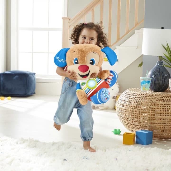 Fisher-Price Cagnolino Gigante Ridi e Impara - Peluche Musicale con Luci, Suoni e Smart Stages per Bambini 18 Mesi