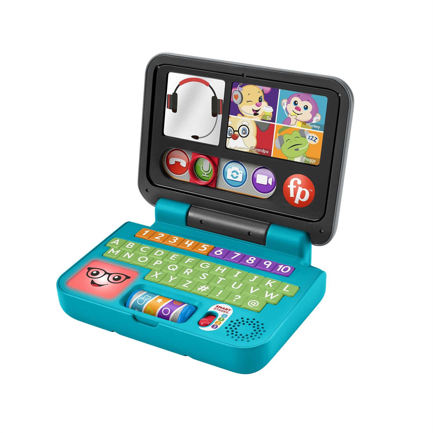 Fisher-Price Ridi e Impara Il Mio Primo Laptop HHH03 - Giocattolo Elettronico con Contenuti Educativi Smart Stages, Luci Colorate e Oltre 55 Canzoncine per Bambini 6 Mesi