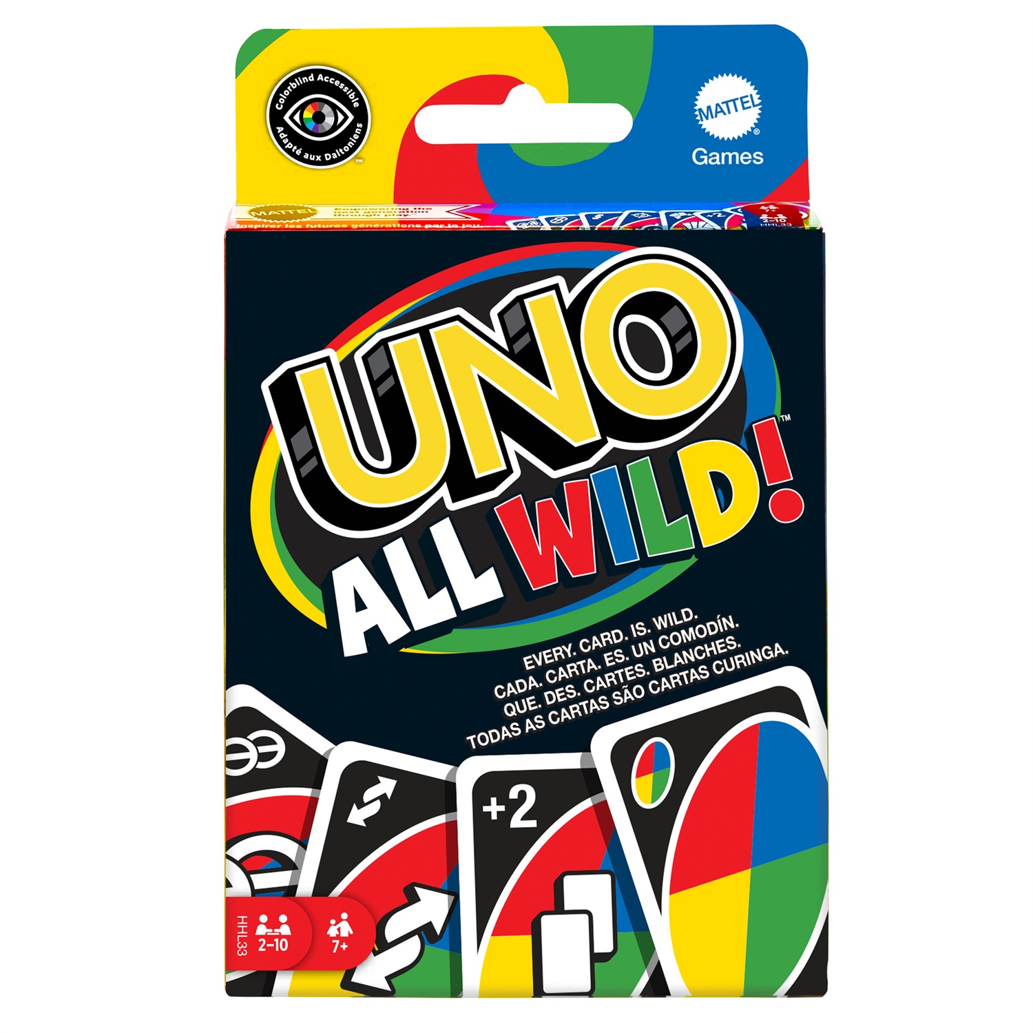 Mattel UNO All Wild - Gioco di Carte per Famiglie e Bambini 7 Anni, HHL33