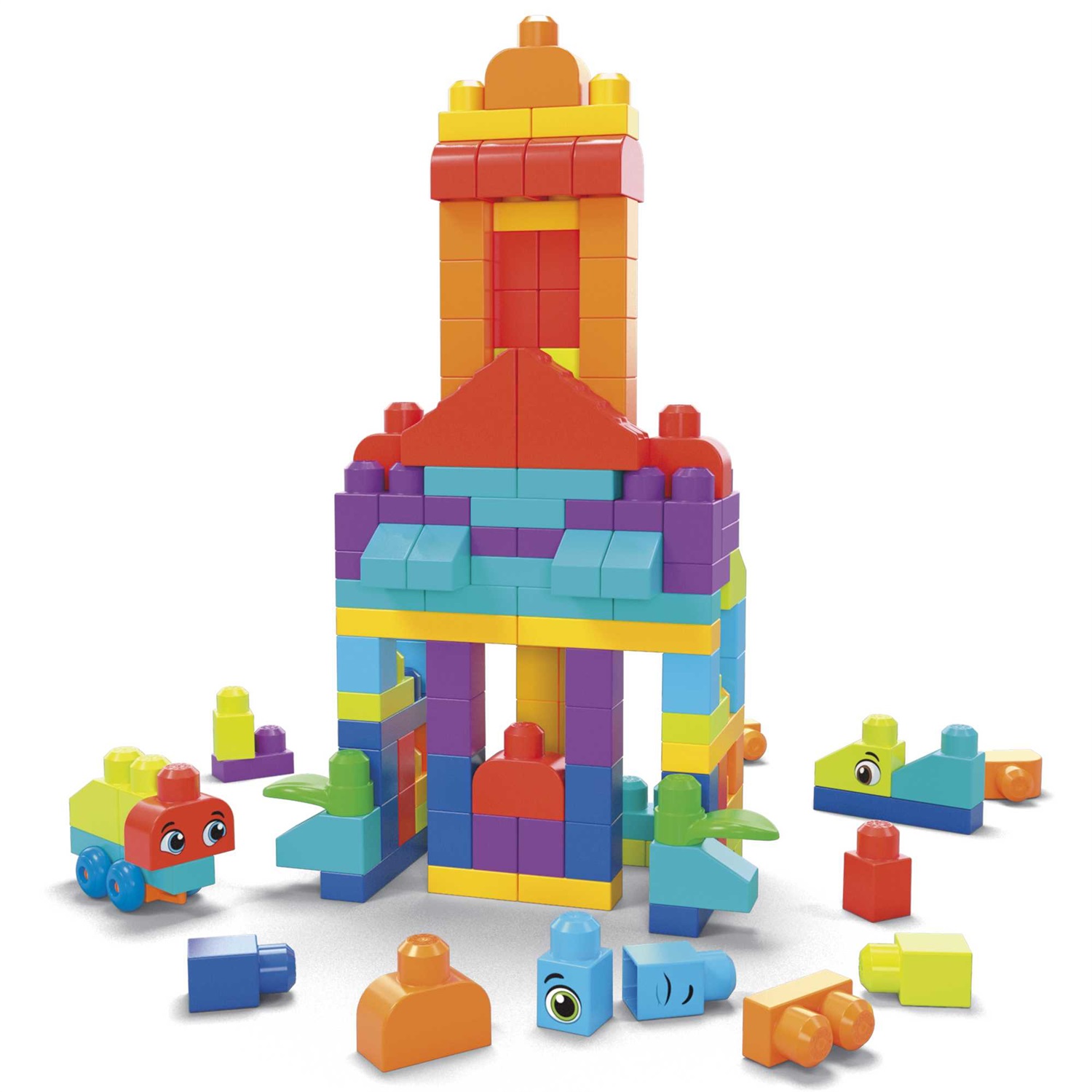 MEGA BLOKS - Sacca Eco Grande 150 Pezzi, Gioco di Costruzione con Blocchi Grandi e Colorati per Bambini 1 Anni, HHM96
