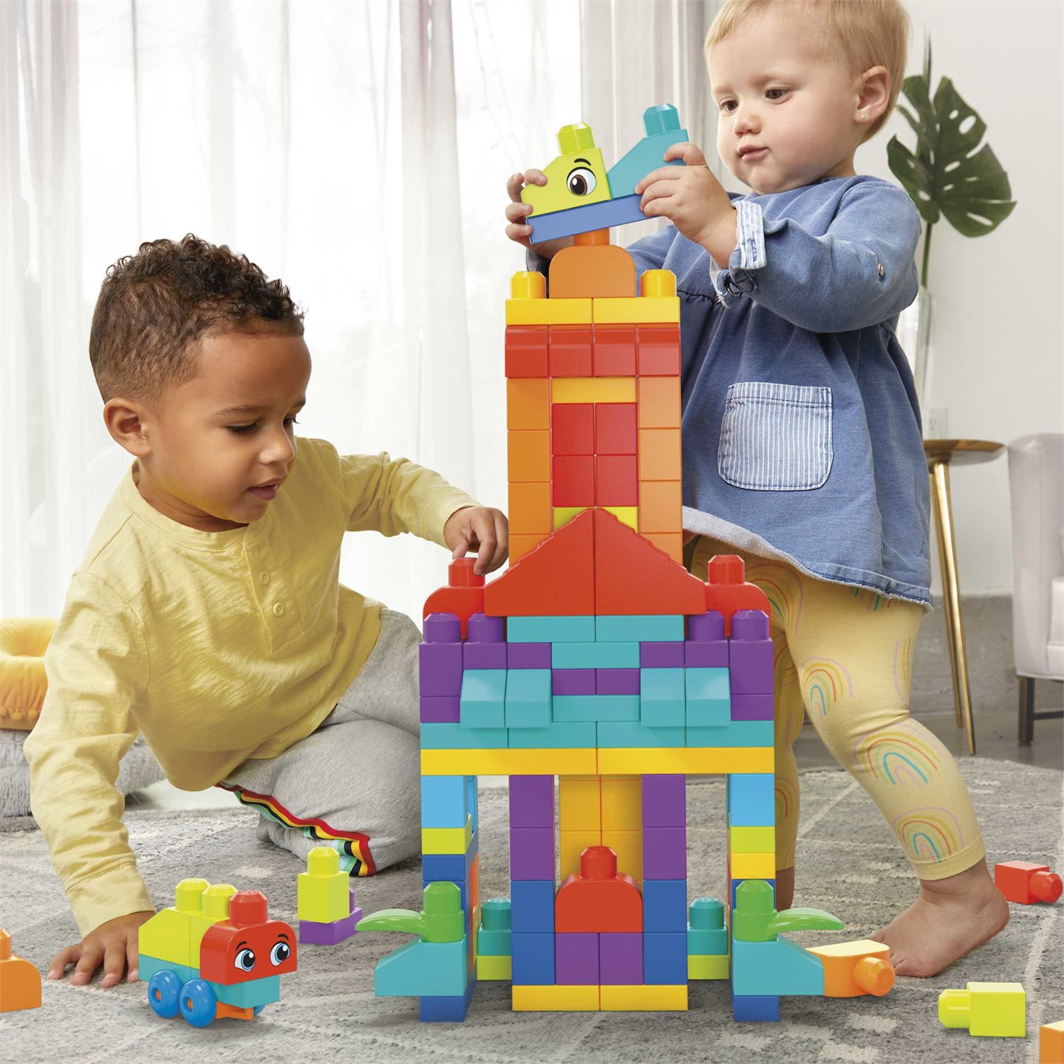 MEGA BLOKS - Sacca Eco Grande 150 Pezzi, Gioco di Costruzione con Blocchi Grandi e Colorati per Bambini 1 Anni, HHM96
