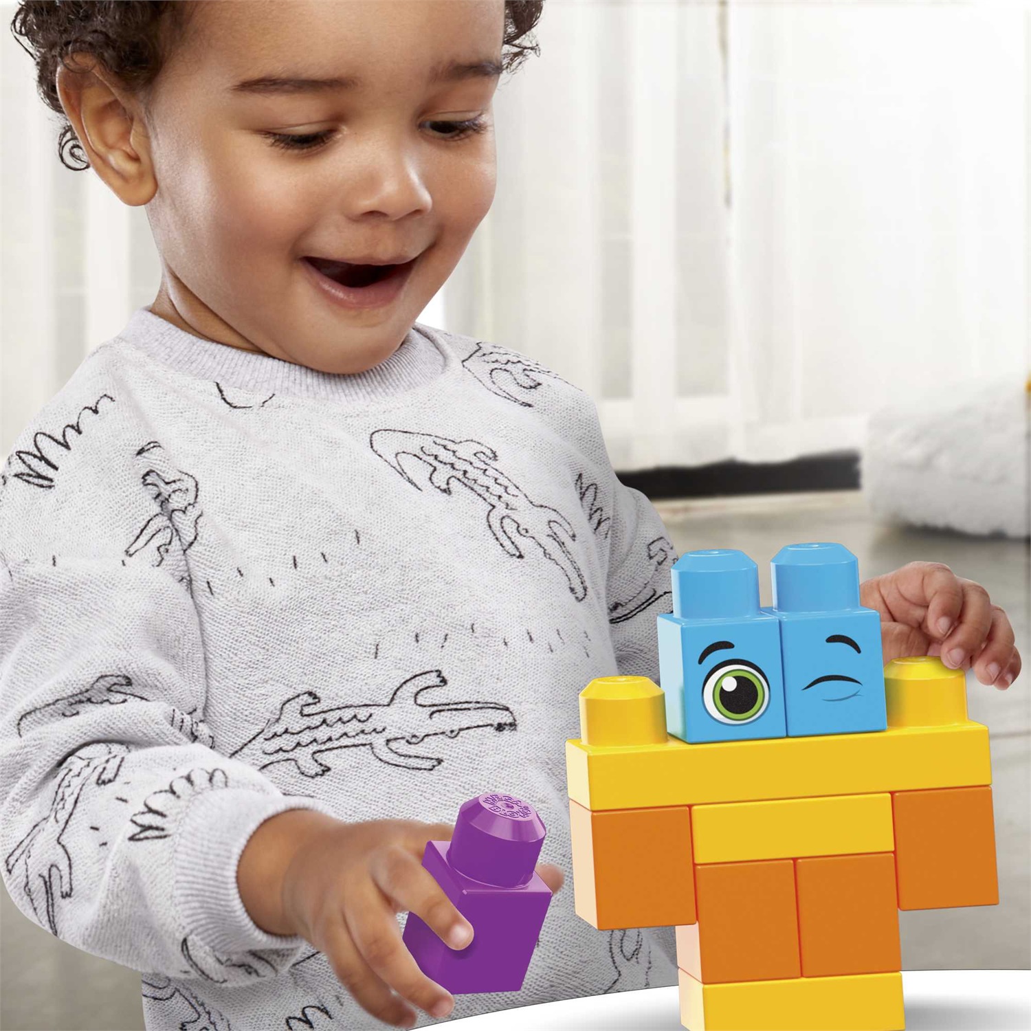 MEGA BLOKS - Sacca Eco Grande 150 Pezzi, Gioco di Costruzione con Blocchi Grandi e Colorati per Bambini 1 Anni, HHM96