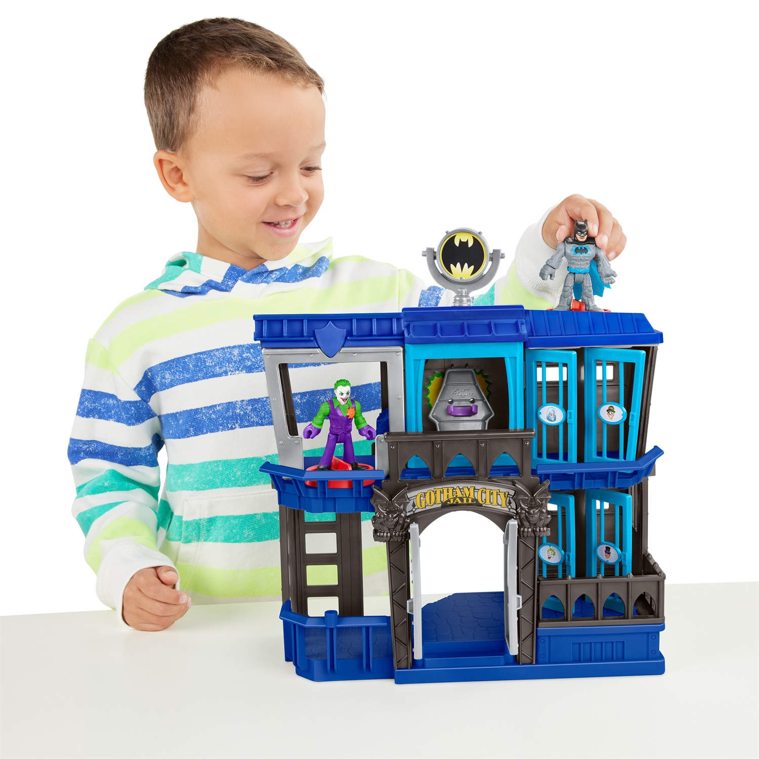 Fisher-Price Imaginext Prigione di Gotham City - Playset con Batman e Joker per Bambini 3 Anni, HHP81