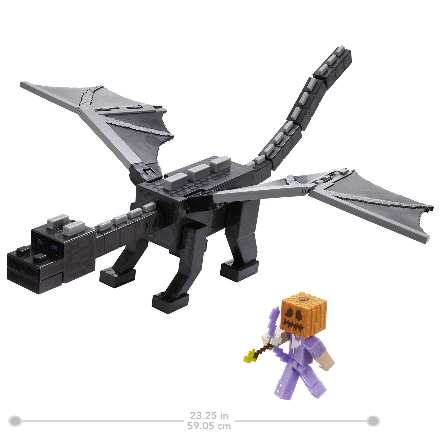 Mattel Minecraft - Enderdrago con Apertura alare di 51 cm, Emette Luci e Suoni Feroci, Giocattolo e Regalo per Bambini 6 Anni, HHW17