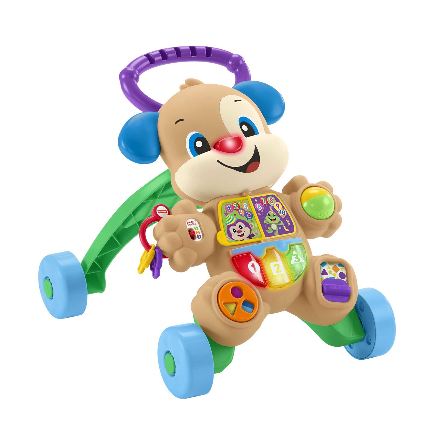 Fisher-Price Cagnolino Primi Passi Ridi & Impara Smart Stages - Giocattolo Musicale Multilingue per Neonati e Bambini da 6 a 36 Mesi con 3 Modalità di Gioco e Oltre 75 Canzoni