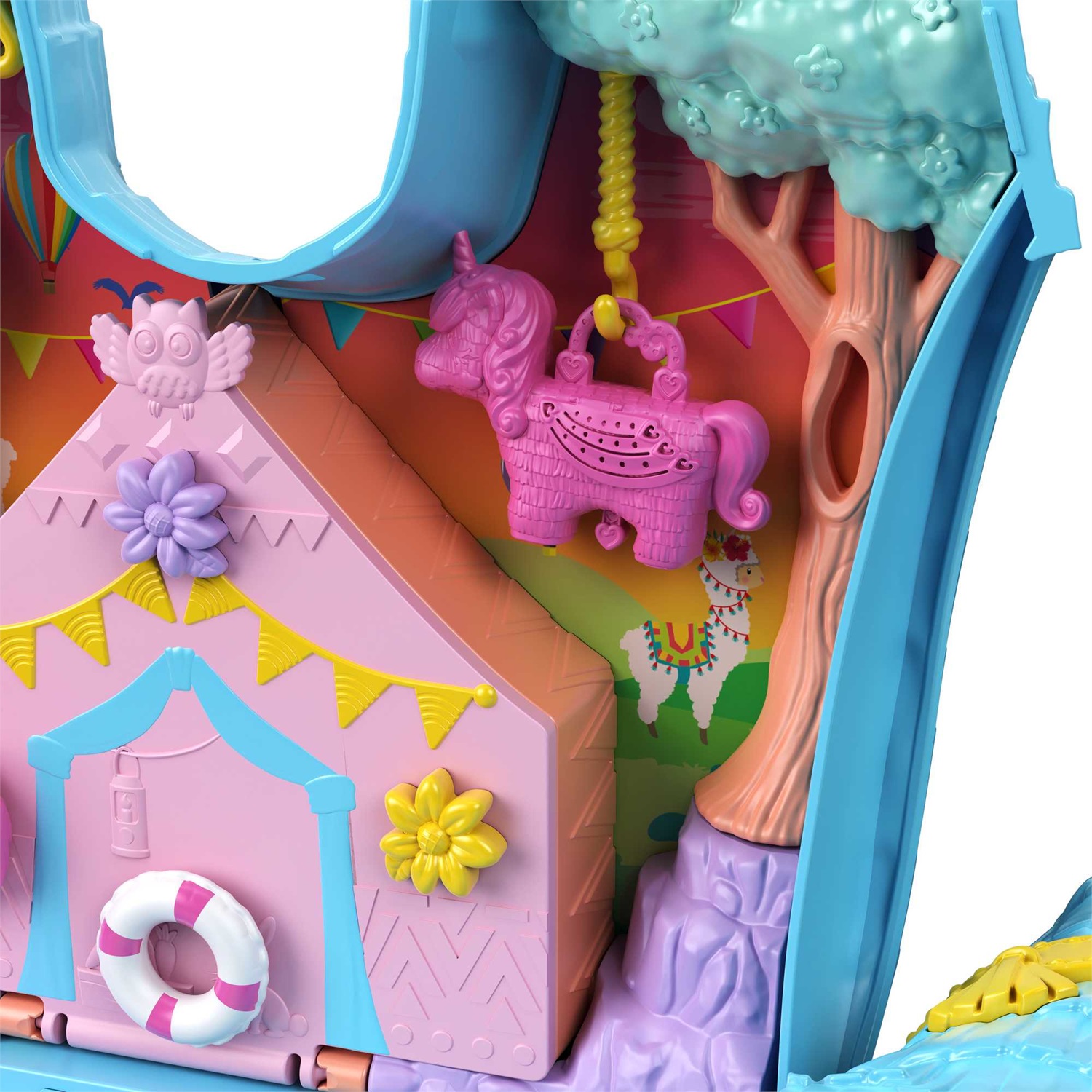 Polly Pocket HHX74 - Cofanetto Lama Pigiama Party con oltre 25 sorprese e 2 mini bambole, Giocattolo per Bambini 4 Anni