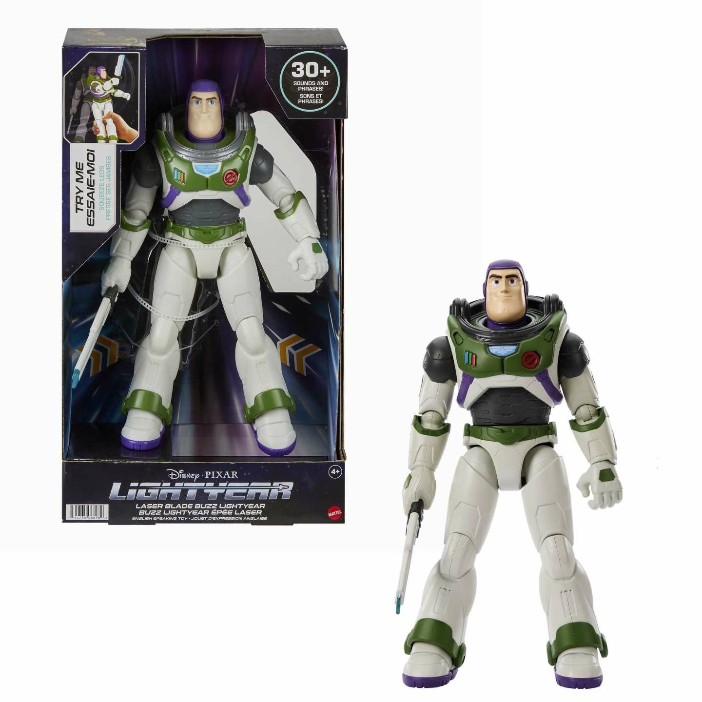 Mattel Disney Pixar Lightyear Laser Blade Figure - Giocattolo per Bambini 3 Anni con Azione Meccanica, Luci e Suoni, Esclusivo Amazon HJC60