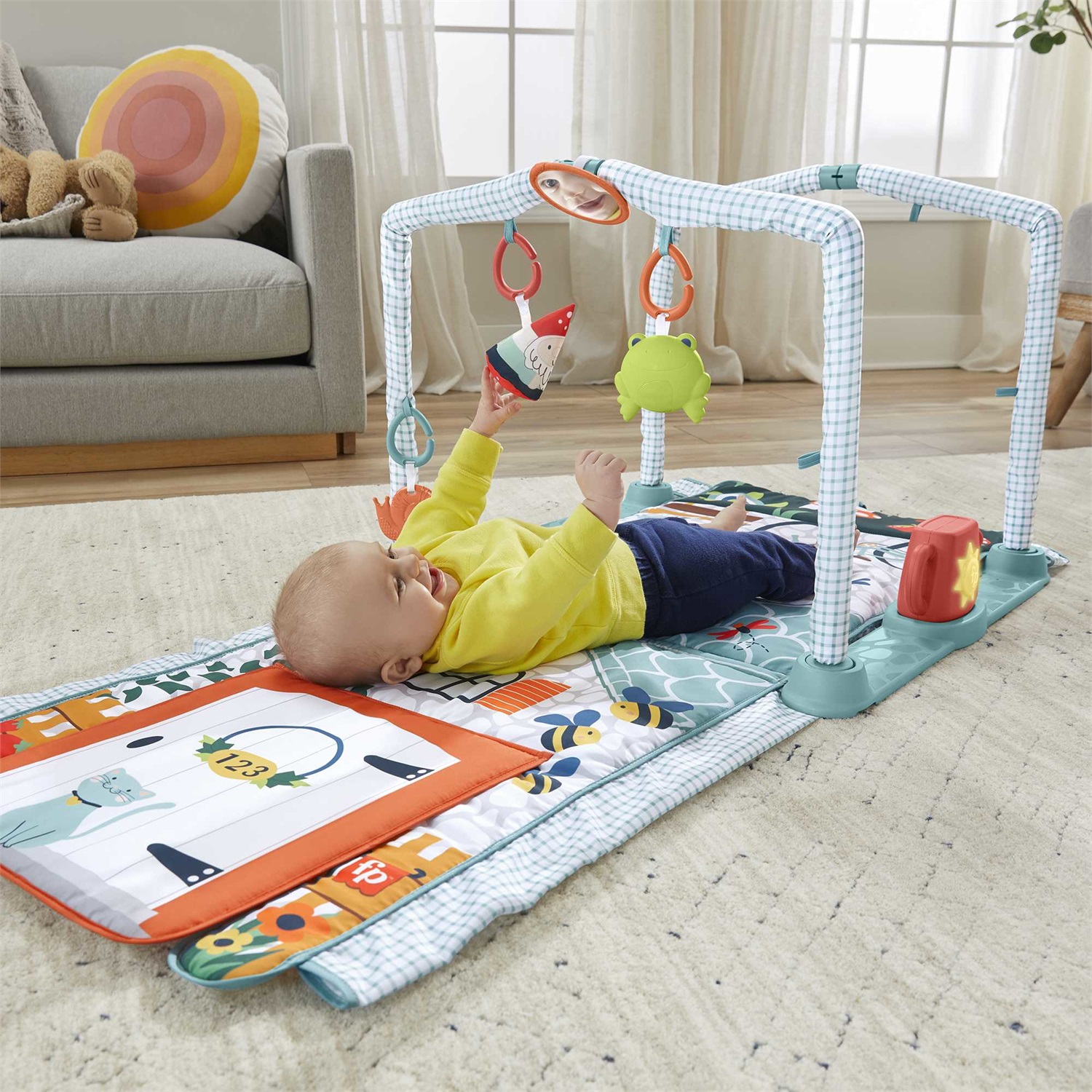 Fisher-Price HJK45 Home Sweet Home Cresci con Me 3-in-1 - Tappetino Gioco Multicolore con Tunnel per Gattonare e Giochi per Bambini 0 Mesi