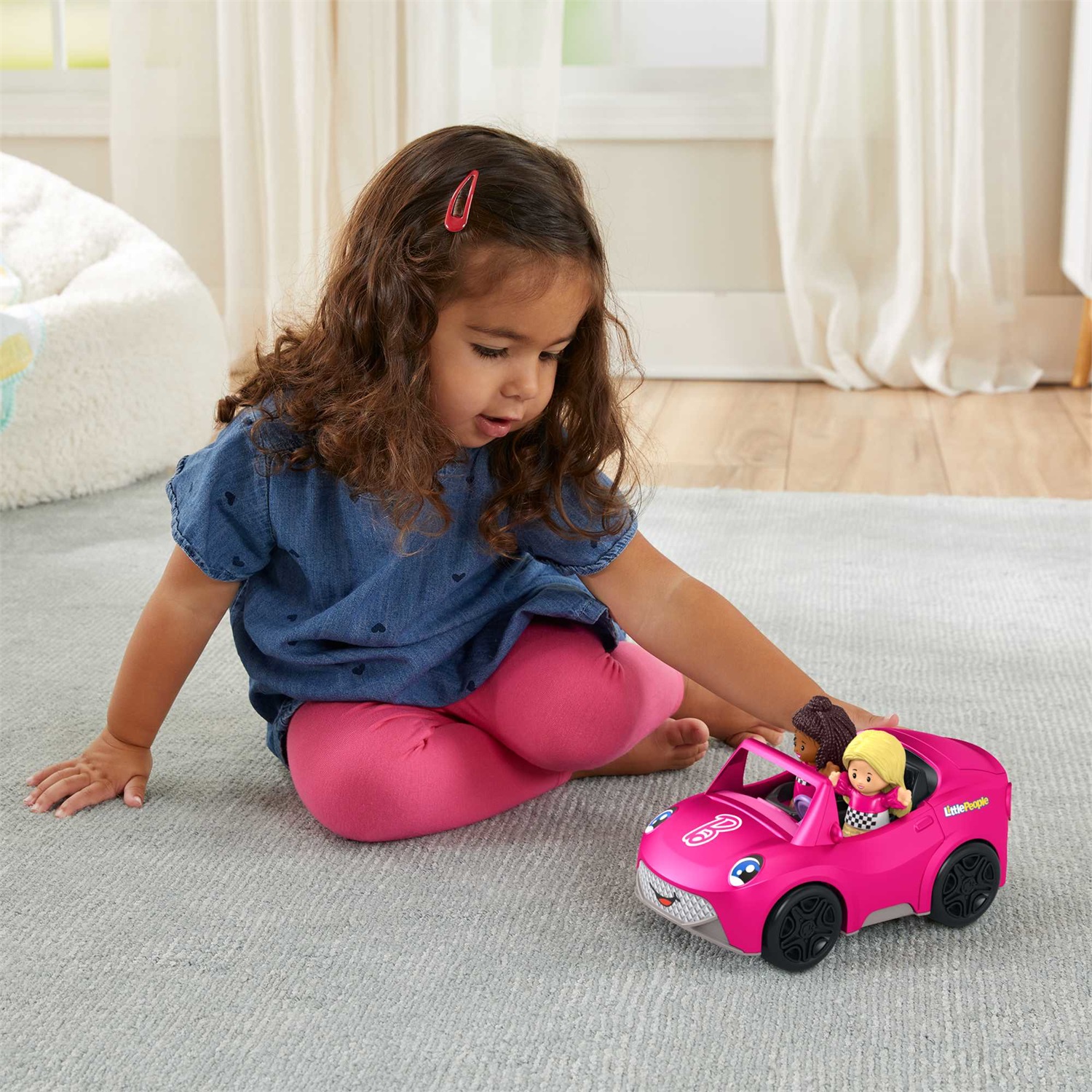 Fisher-Price Cabrio di Barbie Little People - Veicolo a spinta con suoni e 2 personaggi per bambini da 1 a 5 anni