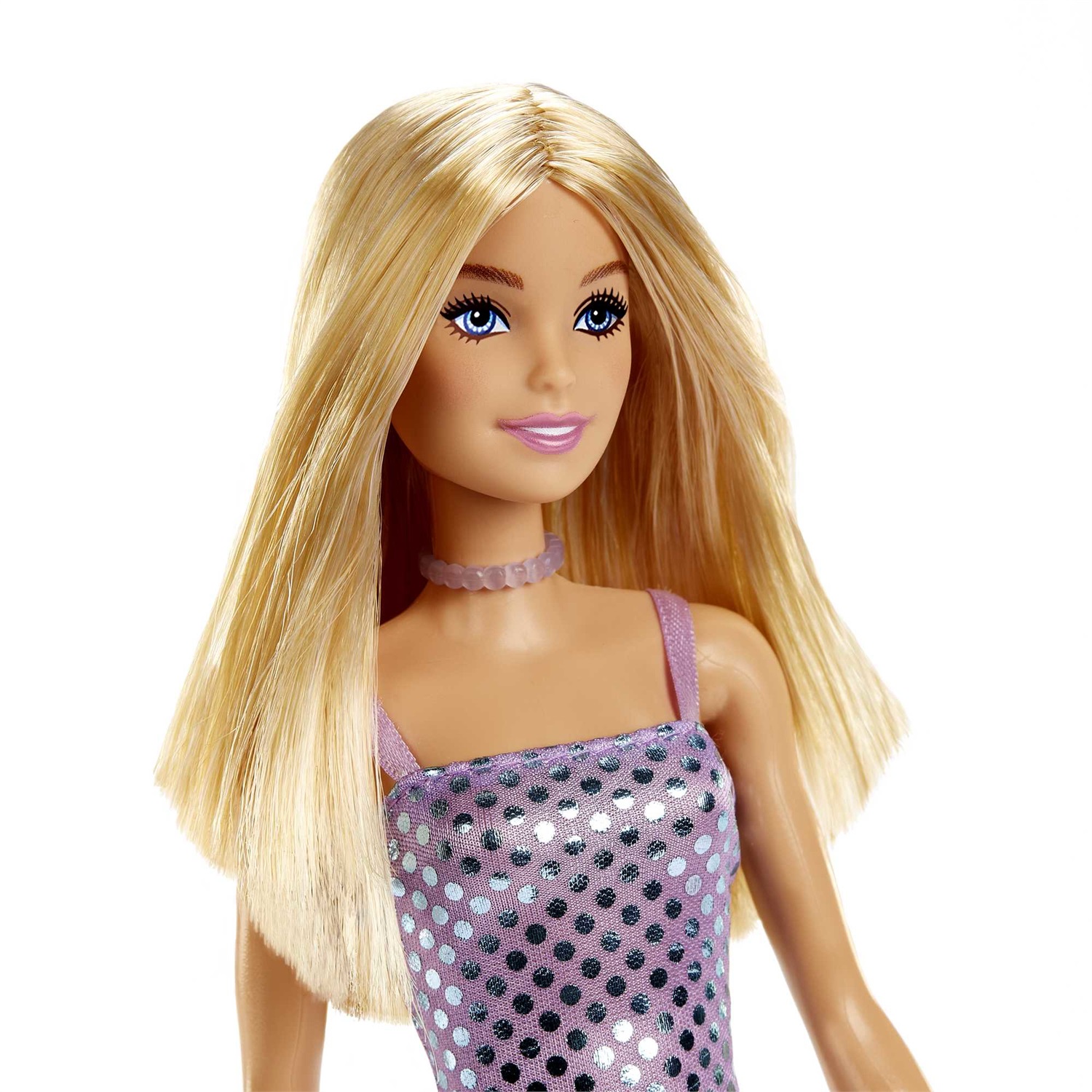 MATTEL - Barbie Glitz Scintillante: Bambola con Abito Metallico Lavanda e Look Scintillante