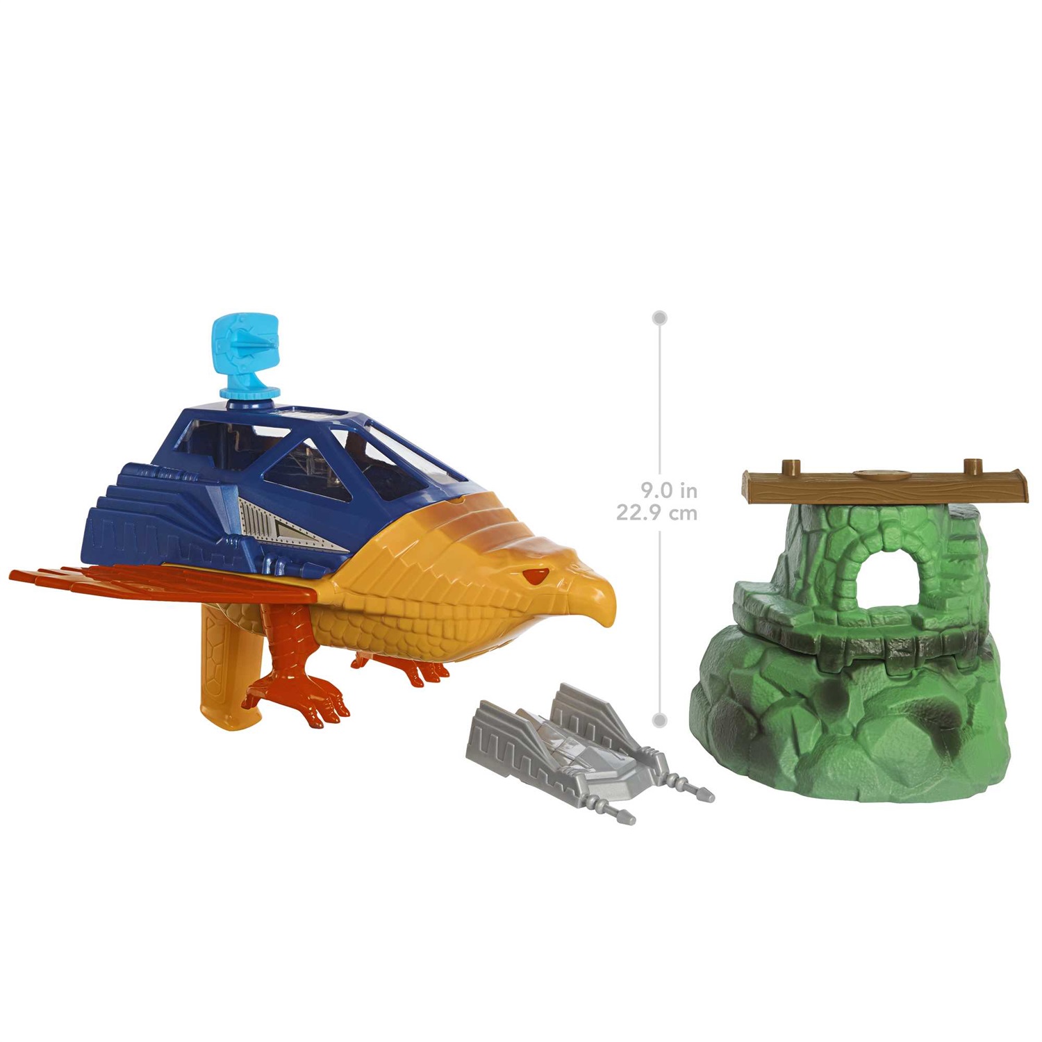Mattel Masters of the Universe Origins - Talon Fighter e avamposto Point Dread, set da combattimento con jet da supereroe, bunker e accessori, giocattolo per bambini, 6 anni, HKM63