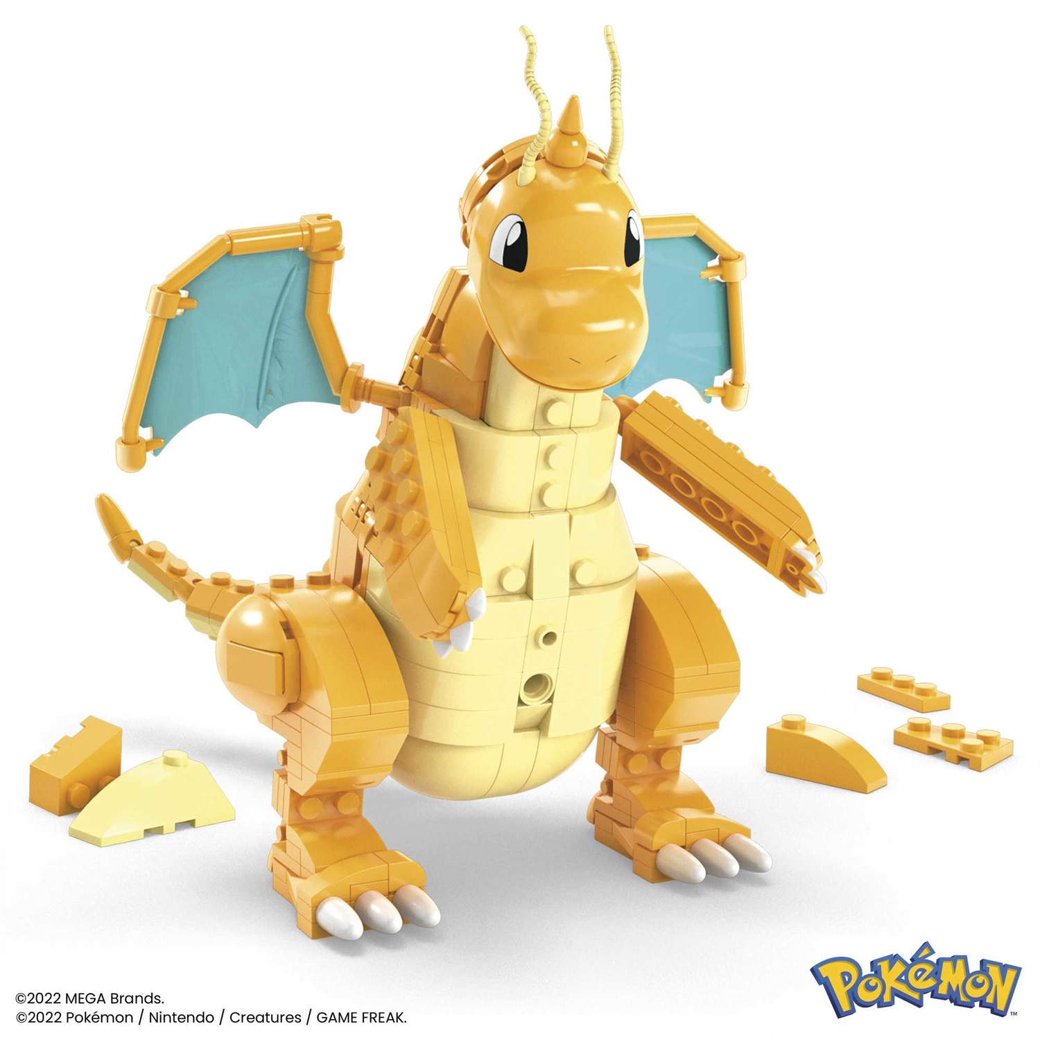 MEGA Pokémon Dragonite - Set di Costruzione da 388 Pezzi con Sistema Mattoncino Movimento, Alto 18 cm, Giocattolo per Bambini 8 Anni, HKT25