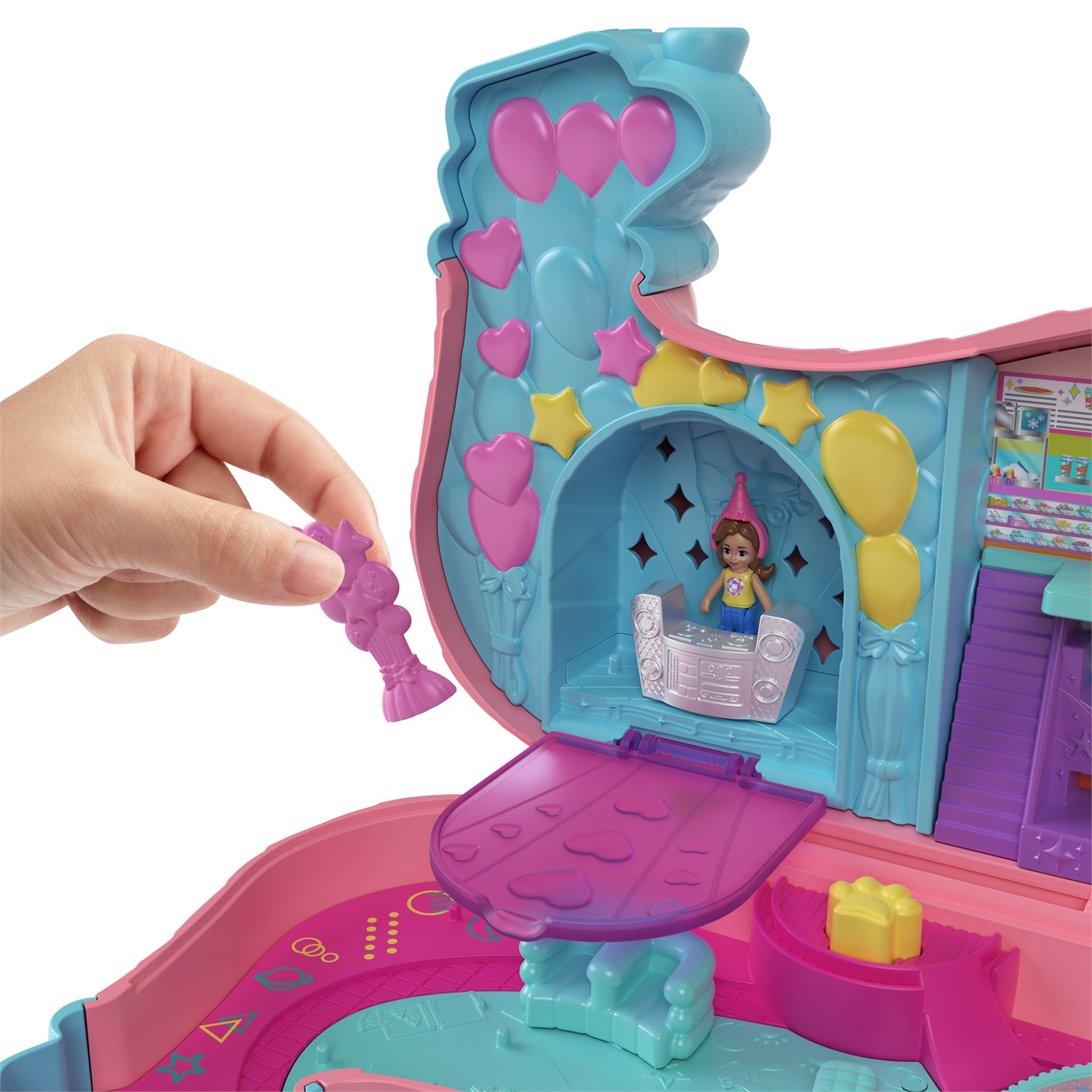 Mattel Polly Pocket HKV52 - Festa dei Cuccioli con 2 Bambole e 26 Accessori, Pista di Pattinaggio