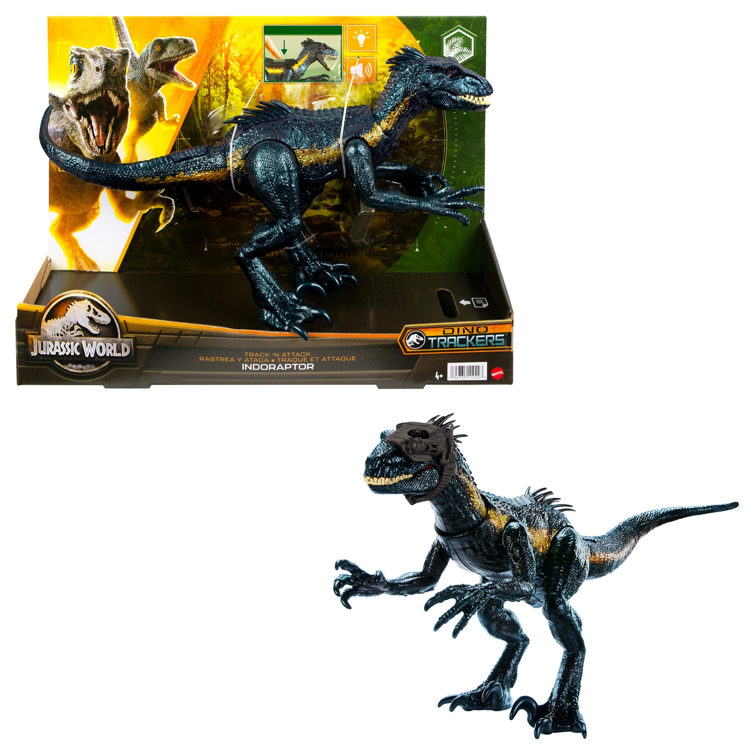 Mattel Jurassic World Indoraptor HKY11 - Action Figure Giocattolo con Funzioni di Attacco e Effetti Luminosi e Sonori