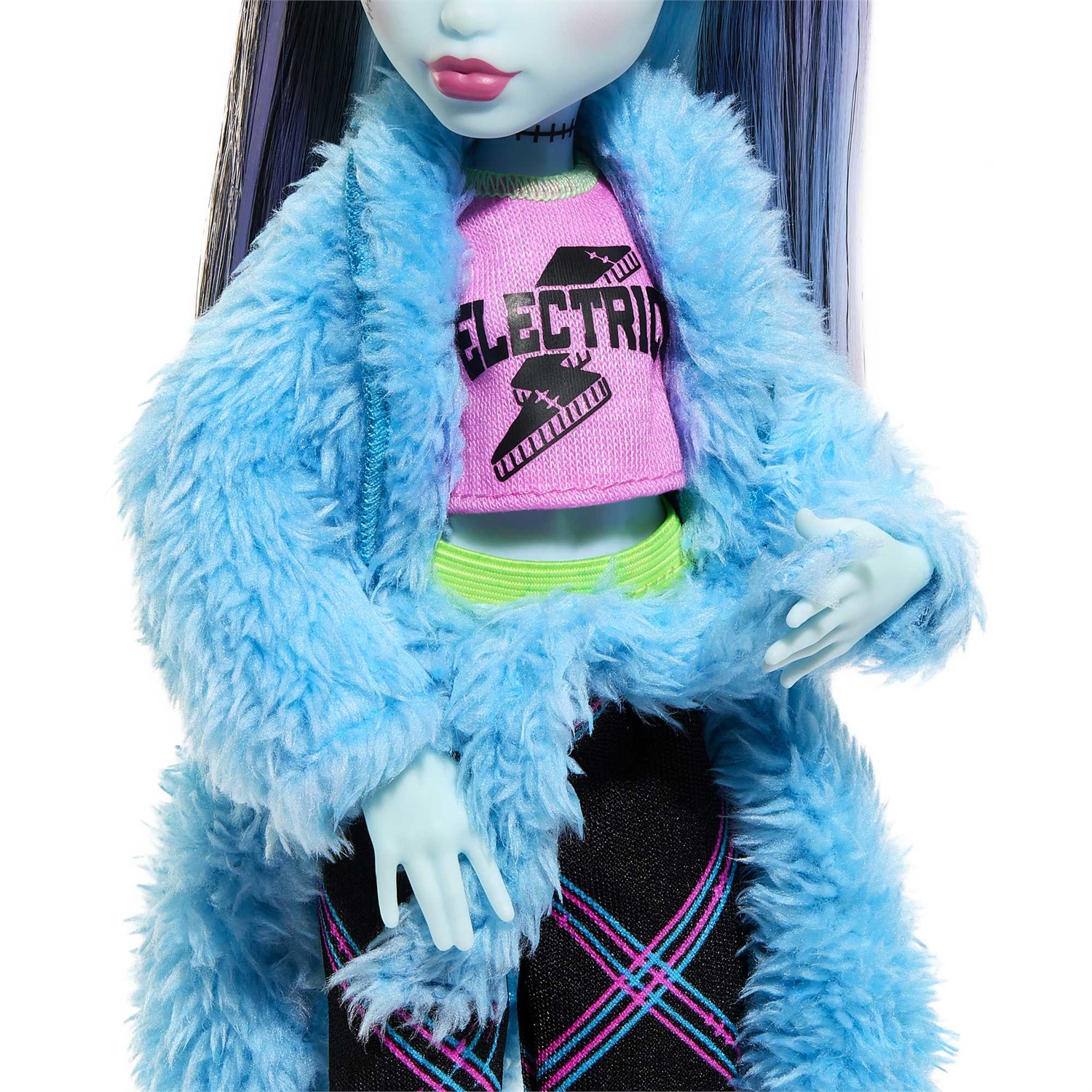 Mattel Monster High HKY68 Frankie Stein - Bambola Creepover Party con Outfit Dettagliato e Cucciolo Watzie, Giocattolo per Bambini 4 Anni