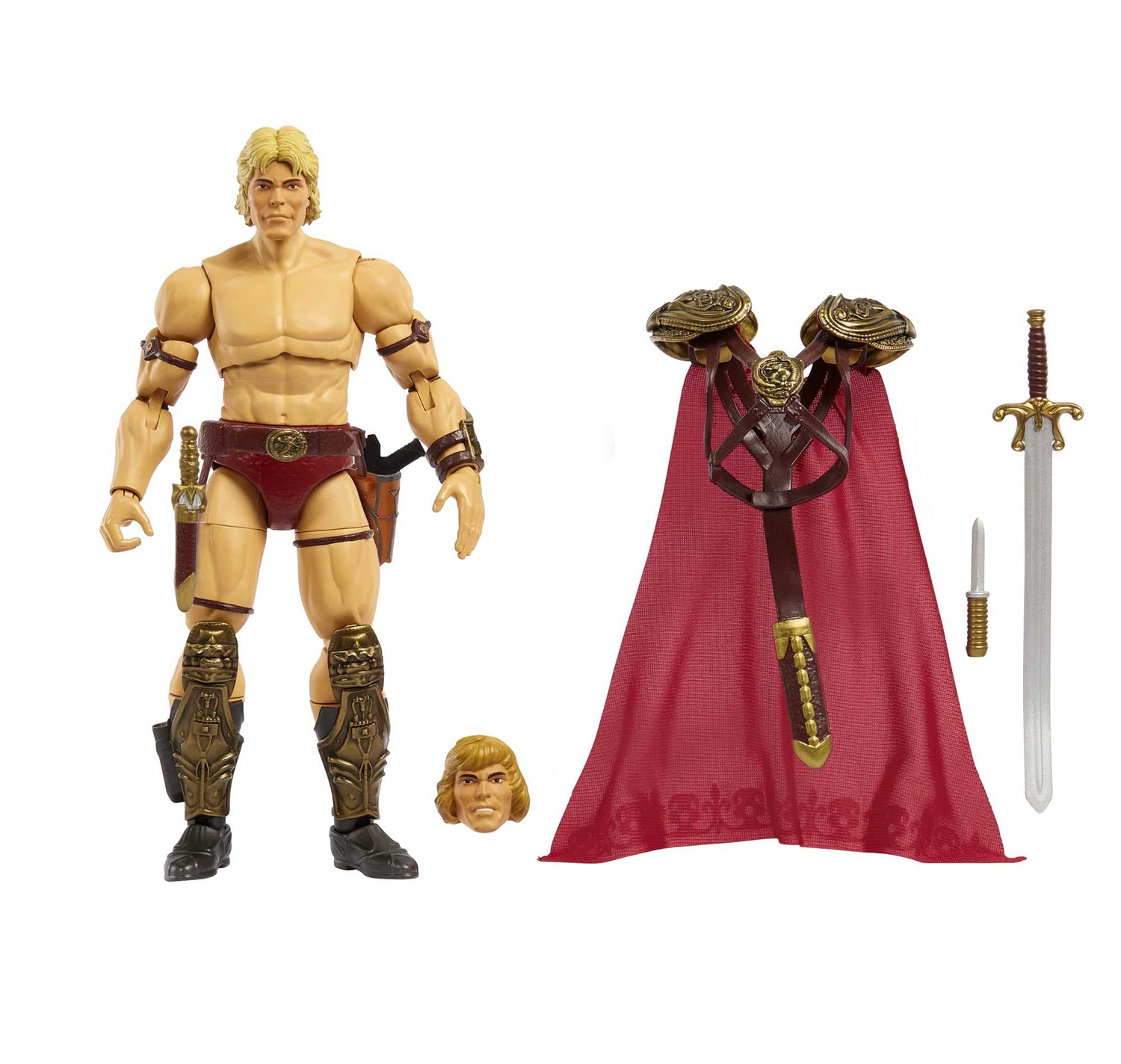 Mattel Masters of the Universe Masterverse He-Man Action Figure 18 cm - Snodato, Ispirato al Film del 1987, con Accessori e Parti Intercambiabili, 2 Teste e 2 Set di Mani