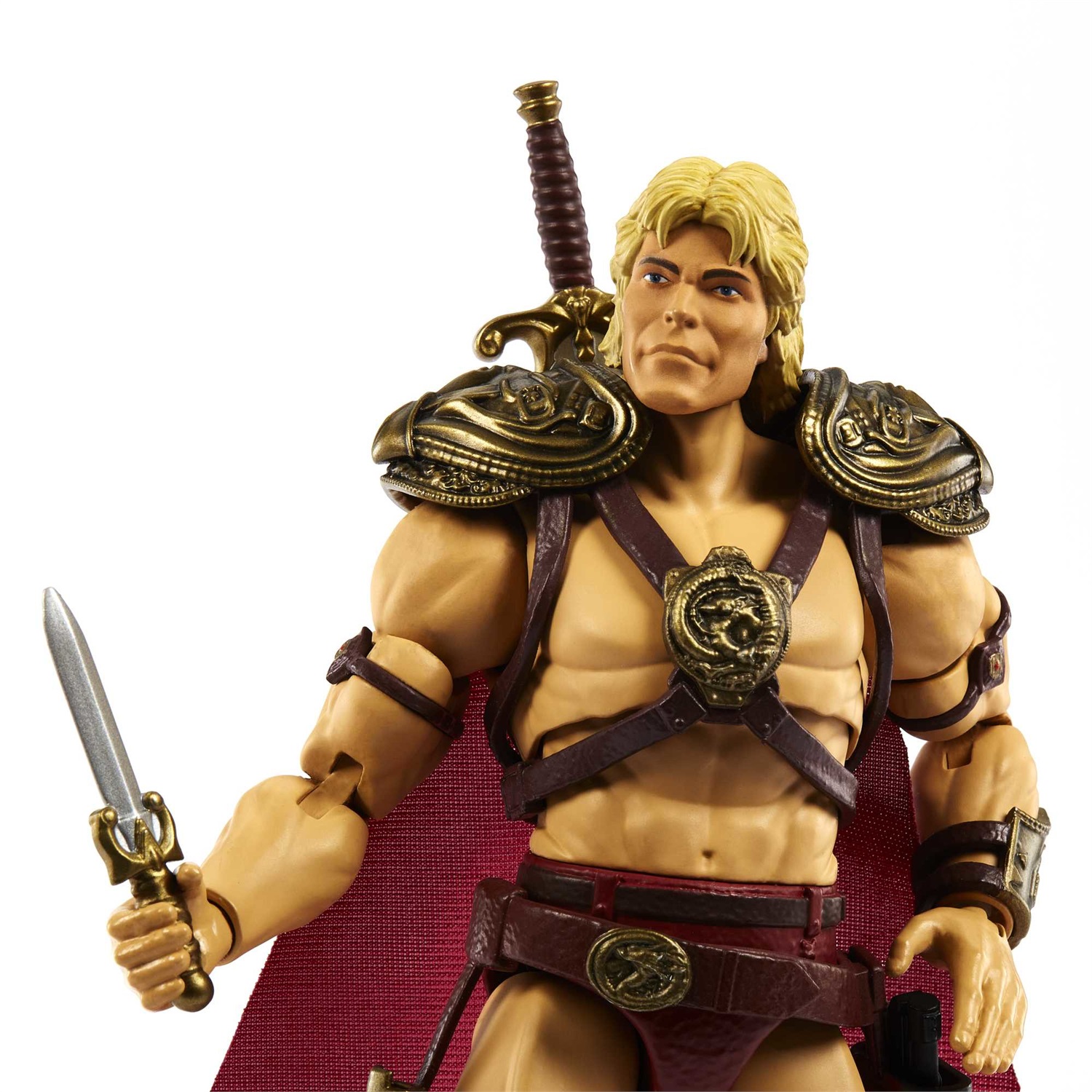 Mattel Masters of the Universe Masterverse He-Man Action Figure 18 cm - Snodato, Ispirato al Film del 1987, con Accessori e Parti Intercambiabili, 2 Teste e 2 Set di Mani