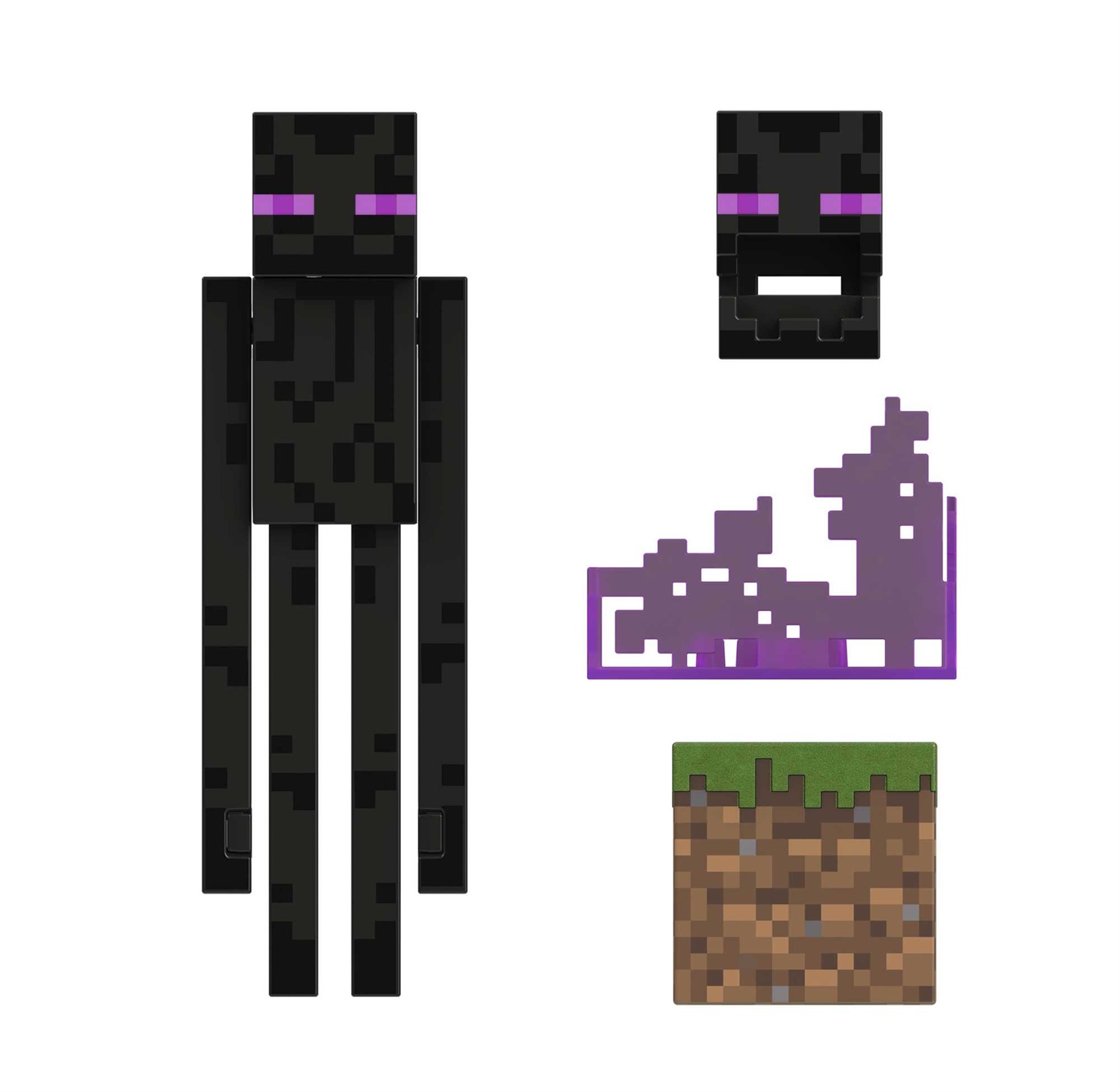 Mattel Minecraft Diamond Level Enderman Figure Action Figure - 14 cm, Multicolore, Medium, HLN40
