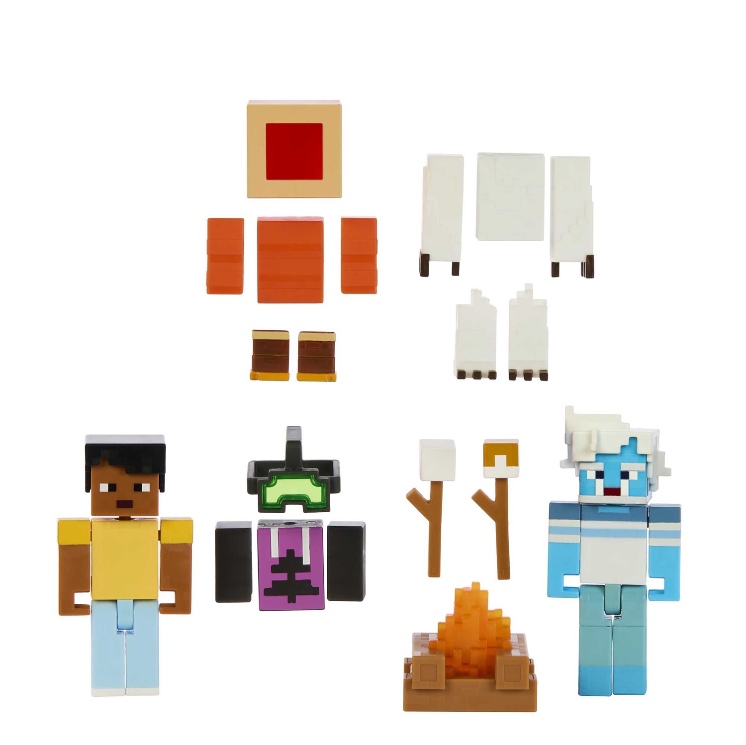 Mattel Minecraft - Set da 2 personaggi Steve Camp Enderwood e Mob, Serie Creator da collezione, giocattolo per bambini 6 anni, HLP58
