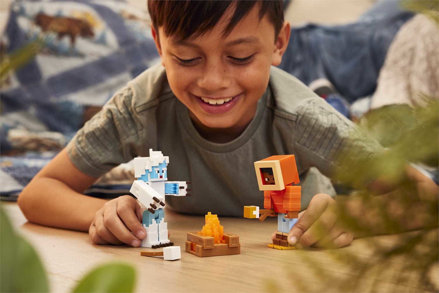 Mattel Minecraft - Set da 2 personaggi Steve Camp Enderwood e Mob, Serie Creator da collezione, giocattolo per bambini 6 anni, HLP58