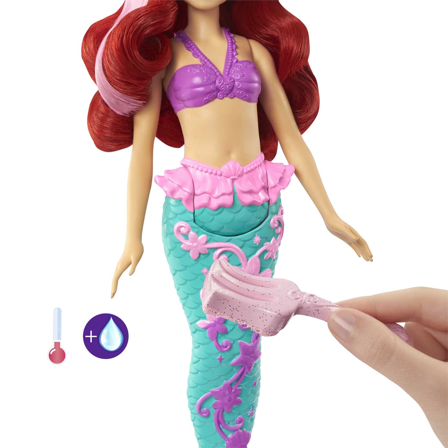 Mattel Disney Princess Ariel Cambia Colore HLW00 - Bambola Sirena Ispirata a La Sirenetta