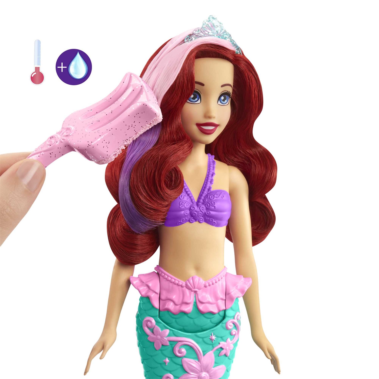 Mattel Disney Princess Ariel Cambia Colore HLW00 - Bambola Sirena Ispirata a La Sirenetta