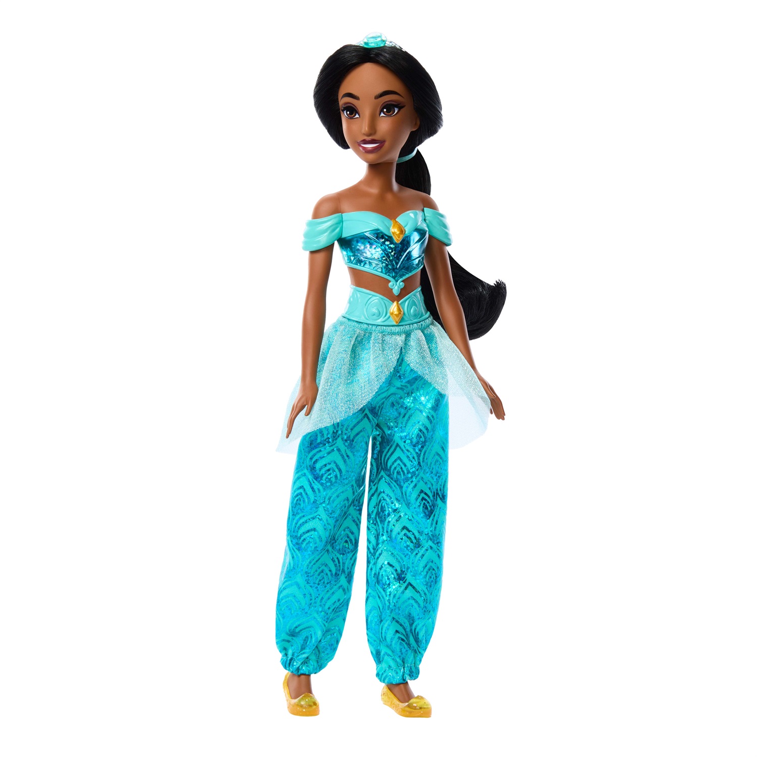Mattel Disney Princess HLW12 Bambola Jasmine con Accessori Scintillanti - Giocattolo per Bambini 3 Anni