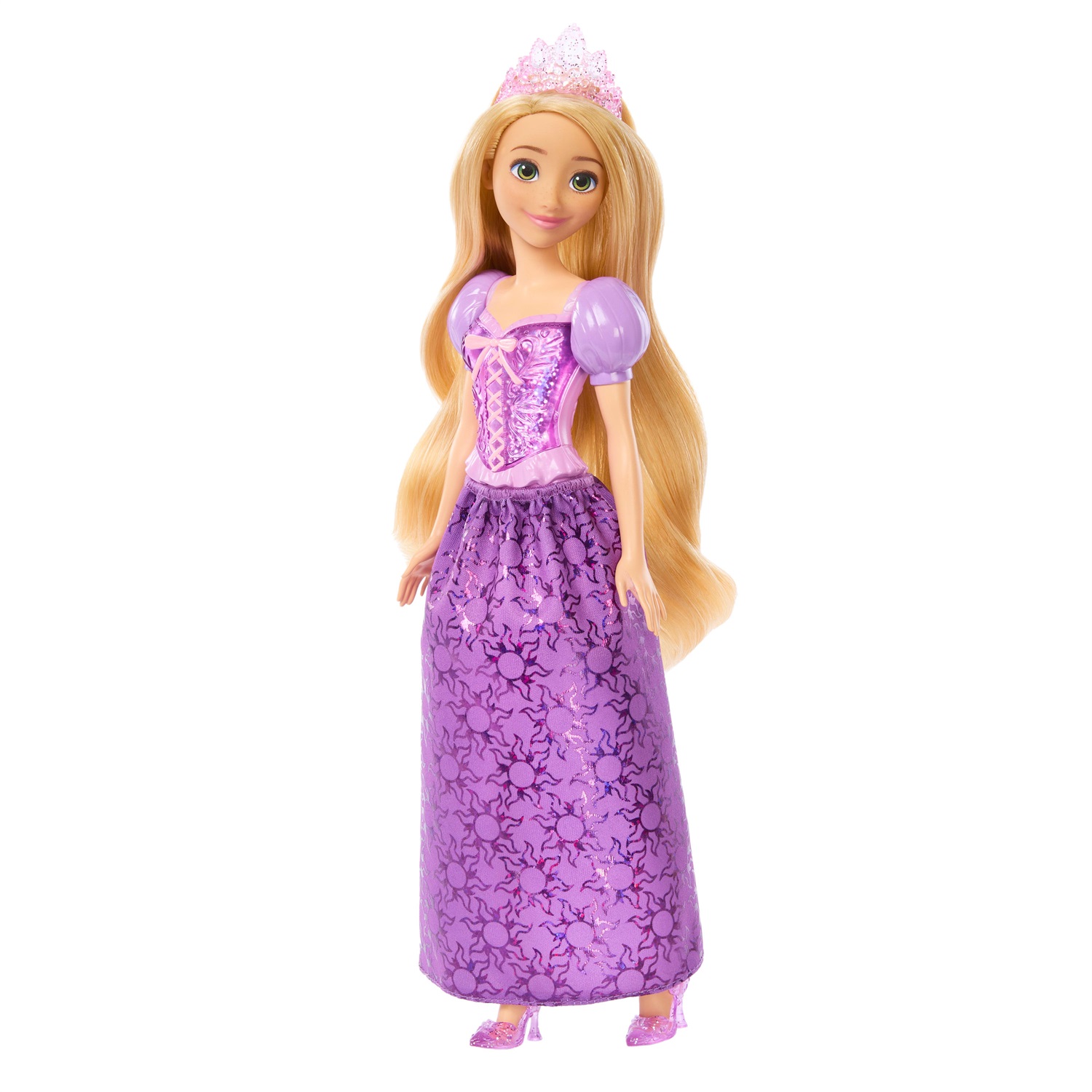 Mattel Disney Princess Rapunzel - Bambola snodata vestita alla moda con accessori scintillanti, ispirata al film 'Rapunzel - L'Intreccio della Torre', 3 Anni, HLW03
