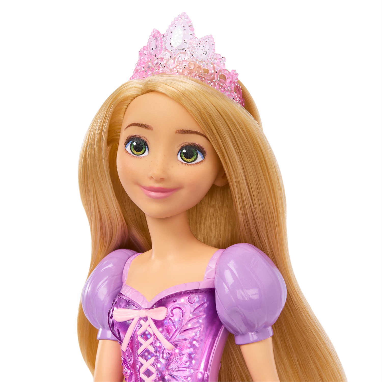 Mattel Disney Princess Rapunzel - Bambola snodata vestita alla moda con accessori scintillanti, ispirata al film 'Rapunzel - L'Intreccio della Torre', 3 Anni, HLW03