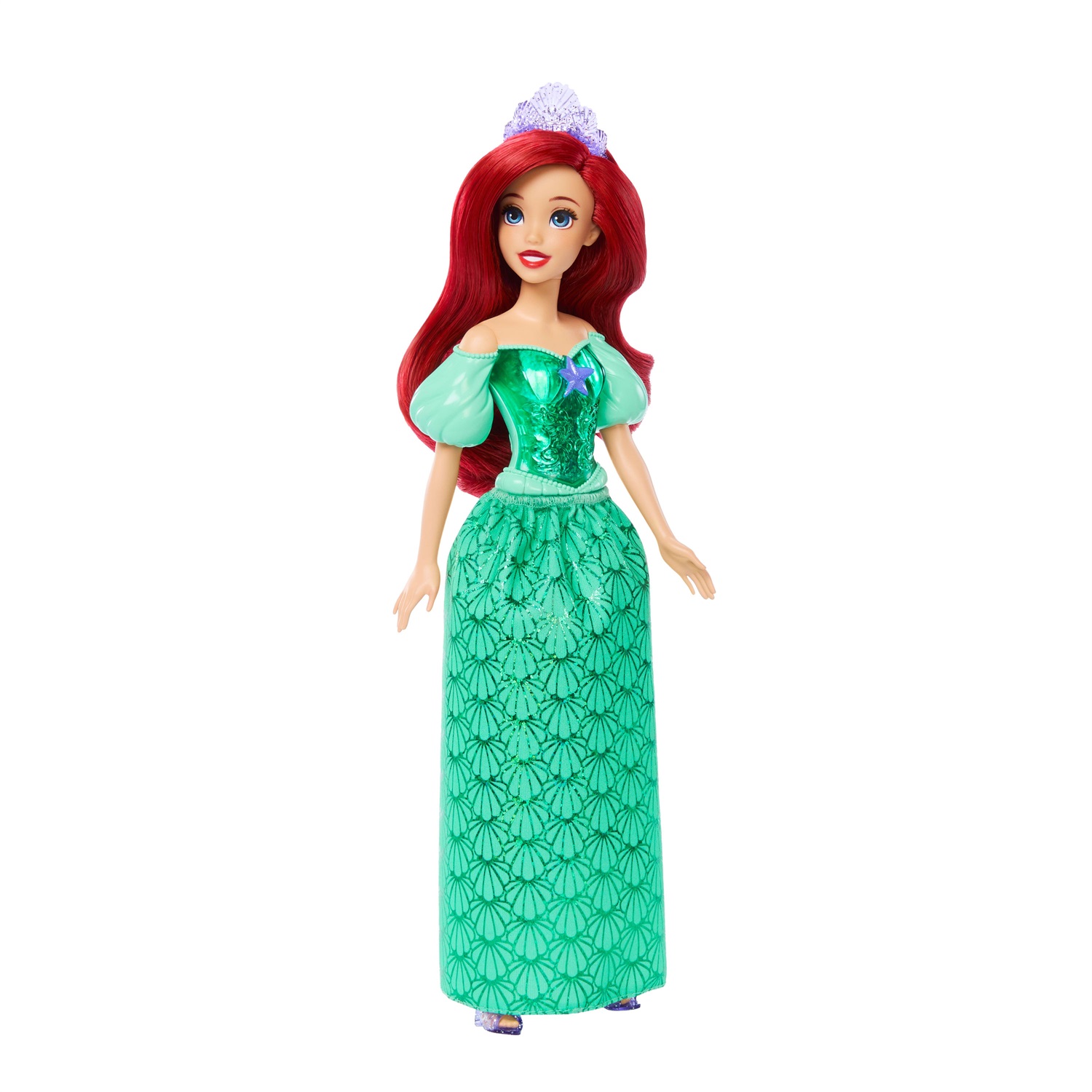 Mattel Disney Princess Ariel HLW10 - Bambola snodata con capi e accessori scintillanti ispirati al film La Sirenetta, per bambini 3 anni