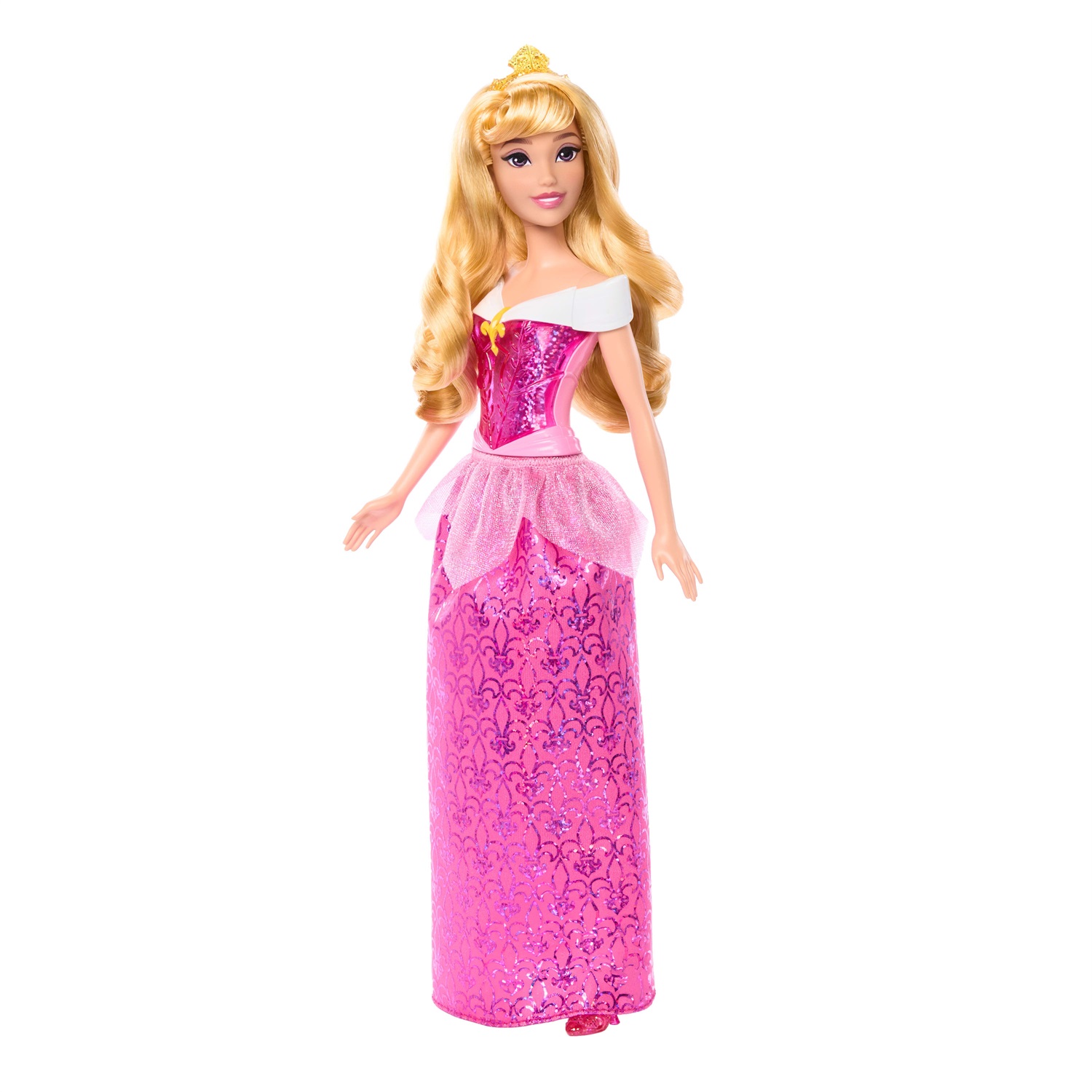 Mattel Disney Princess HLW09 - Bambola Aurora con Outfit e Accessori Scintillanti Ispirati a La Bella Addormentata nel Bosco, Giocattolo per Bambini 3 Anni