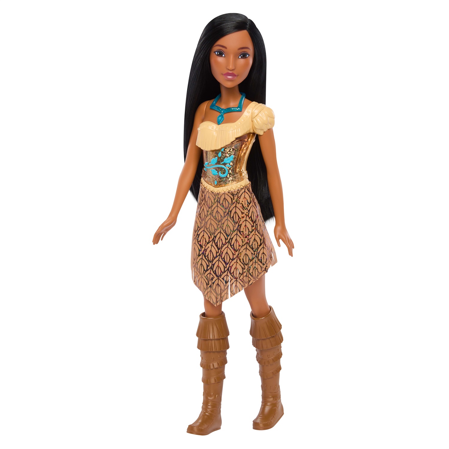Mattel Disney Princess Pocahontas - Bambola snodata con capi e accessori scintillanti, Giocattolo per Bambini 3 Anni, HLW07