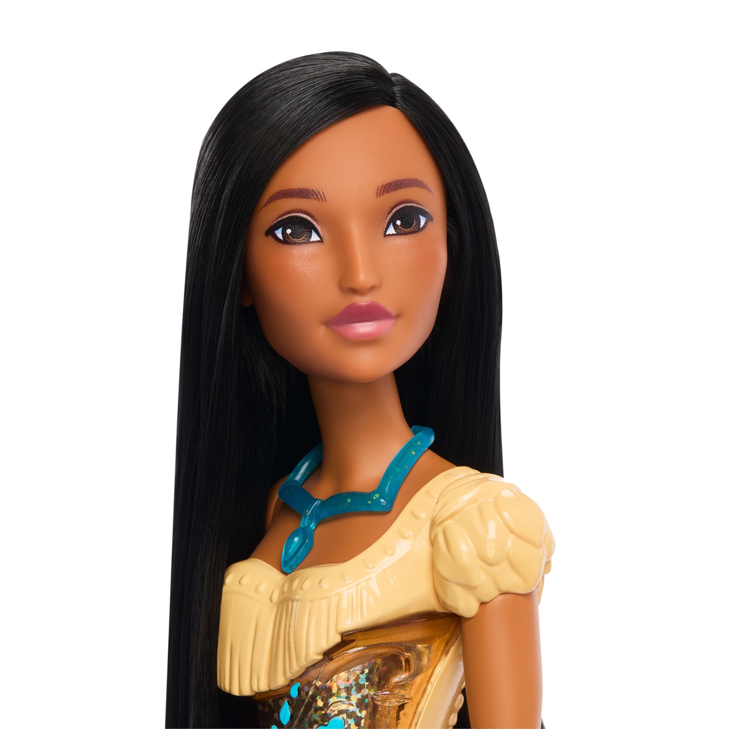 Mattel Disney Princess Pocahontas - Bambola snodata con capi e accessori scintillanti, Giocattolo per Bambini 3 Anni, HLW07