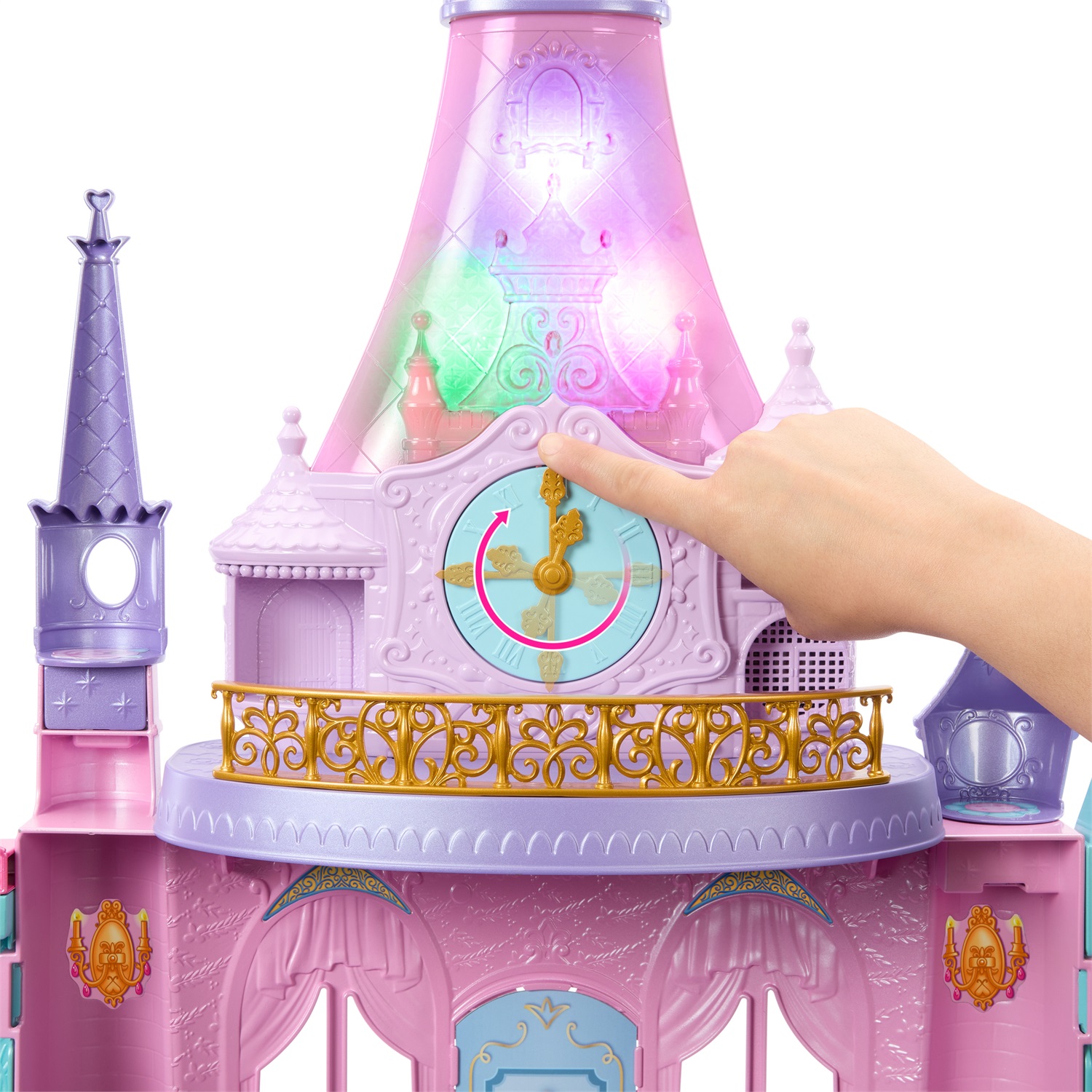 Mattel Disney Princess - Magiche Avventure nel Castello, playset alto 122 cm con 3 livelli, 10 aree di gioco, luci e suoni, 25 mobili e accessori inclusi, giocattolo per bambini da 3 anni