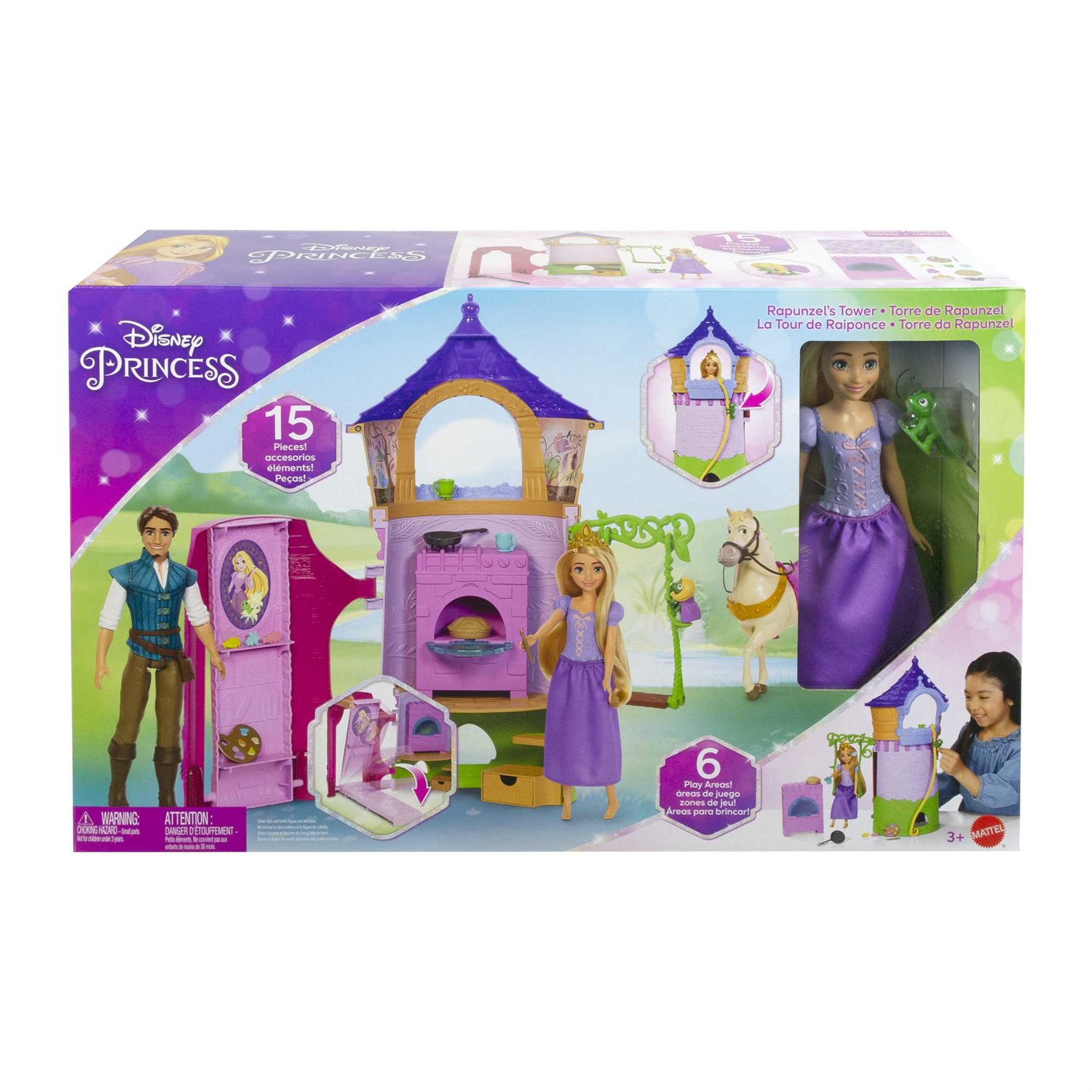 Mattel Disney Princess La Torre di Rapunzel con Bambola e Accessori - Età 3
